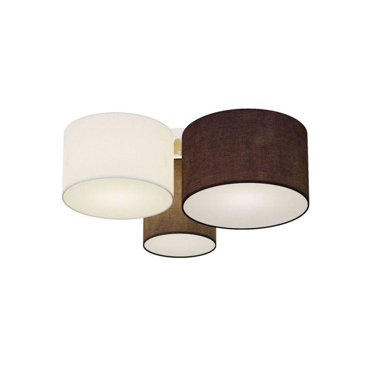 Laurenz 3 Ceiling Lamp Grey/White/Brown - Lindby