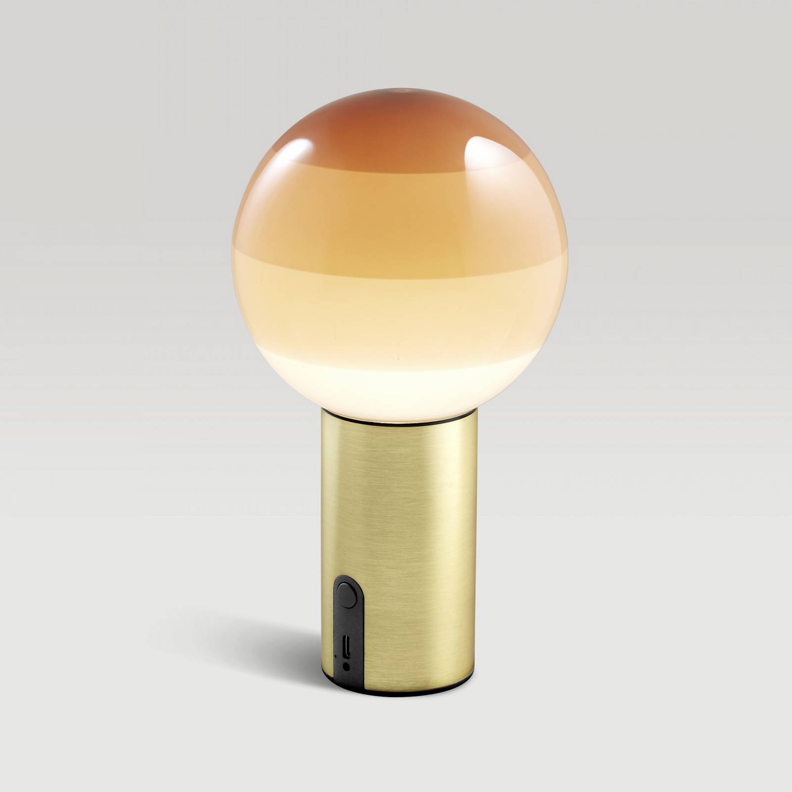Lampa stołowa MARSET Dipping Light, kremowa/mosiężna, ściemniany