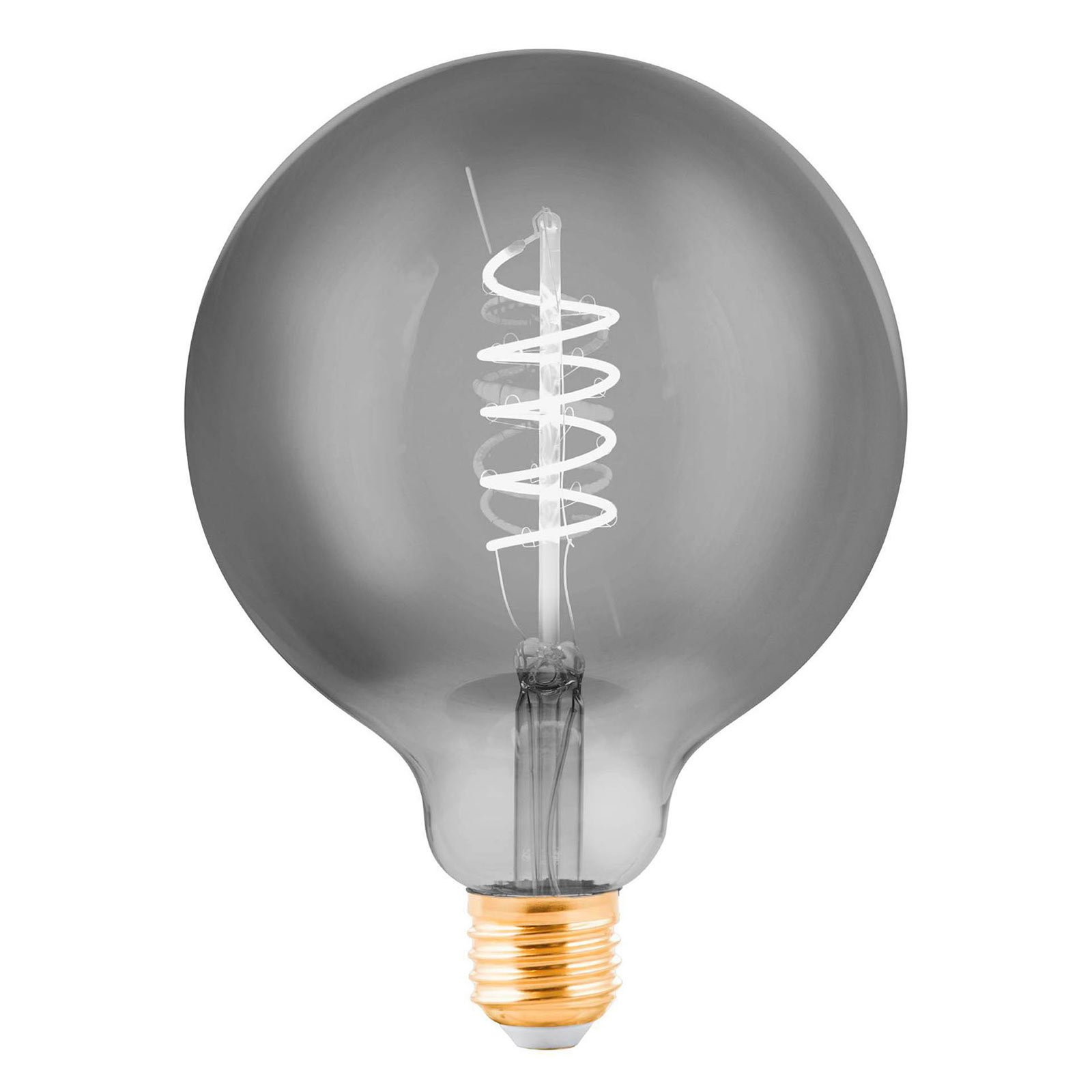 LED-globepære E27 4 W, sort, gennemsigtig, Ø12,5cm