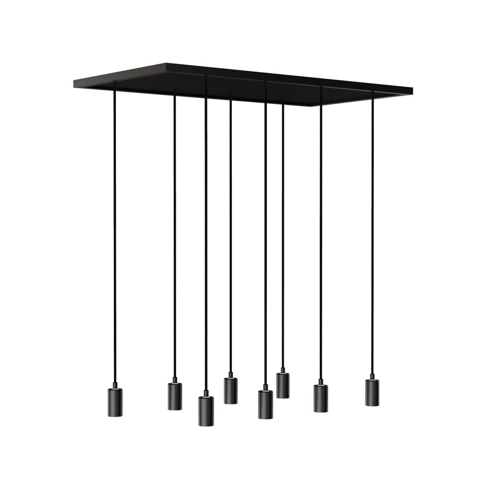 Segula Madox 8X Wave pendant light, black, steel, E27