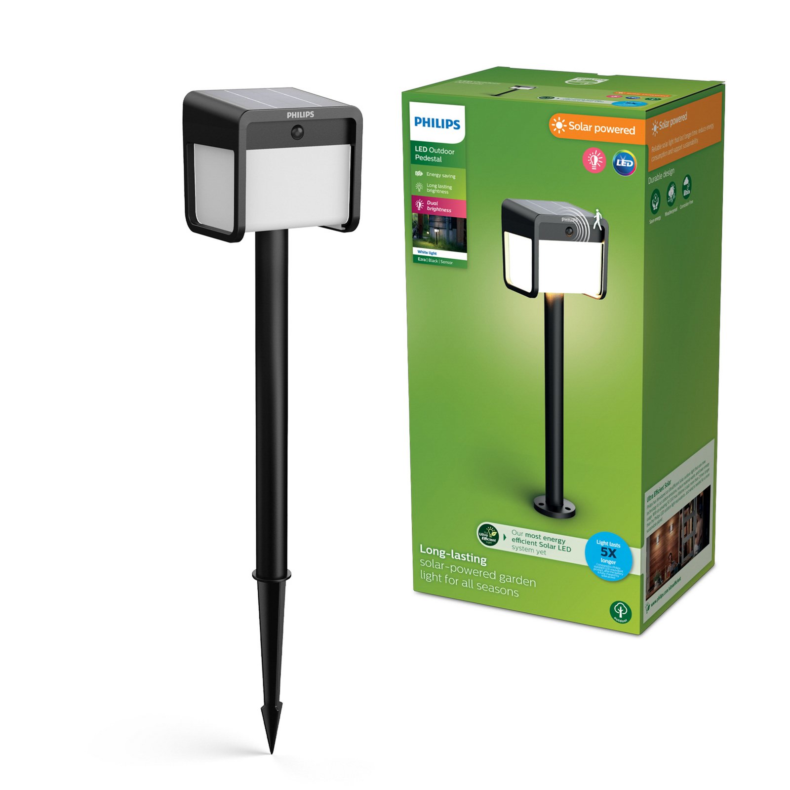 Philips LED-Solar-Erdspießleuchte Ezra UE, Kunststoff, IP44