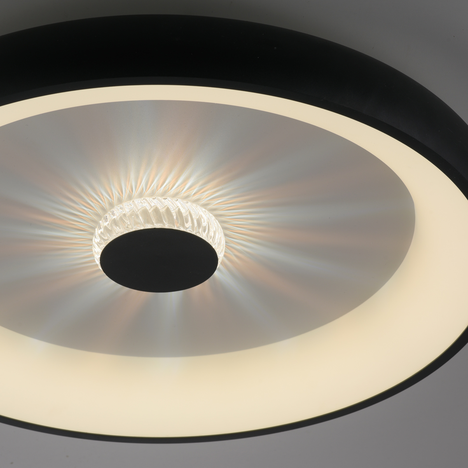 Светодиодна лампа за таван Vertigo, CCT, Ø 61,5 cm, черна