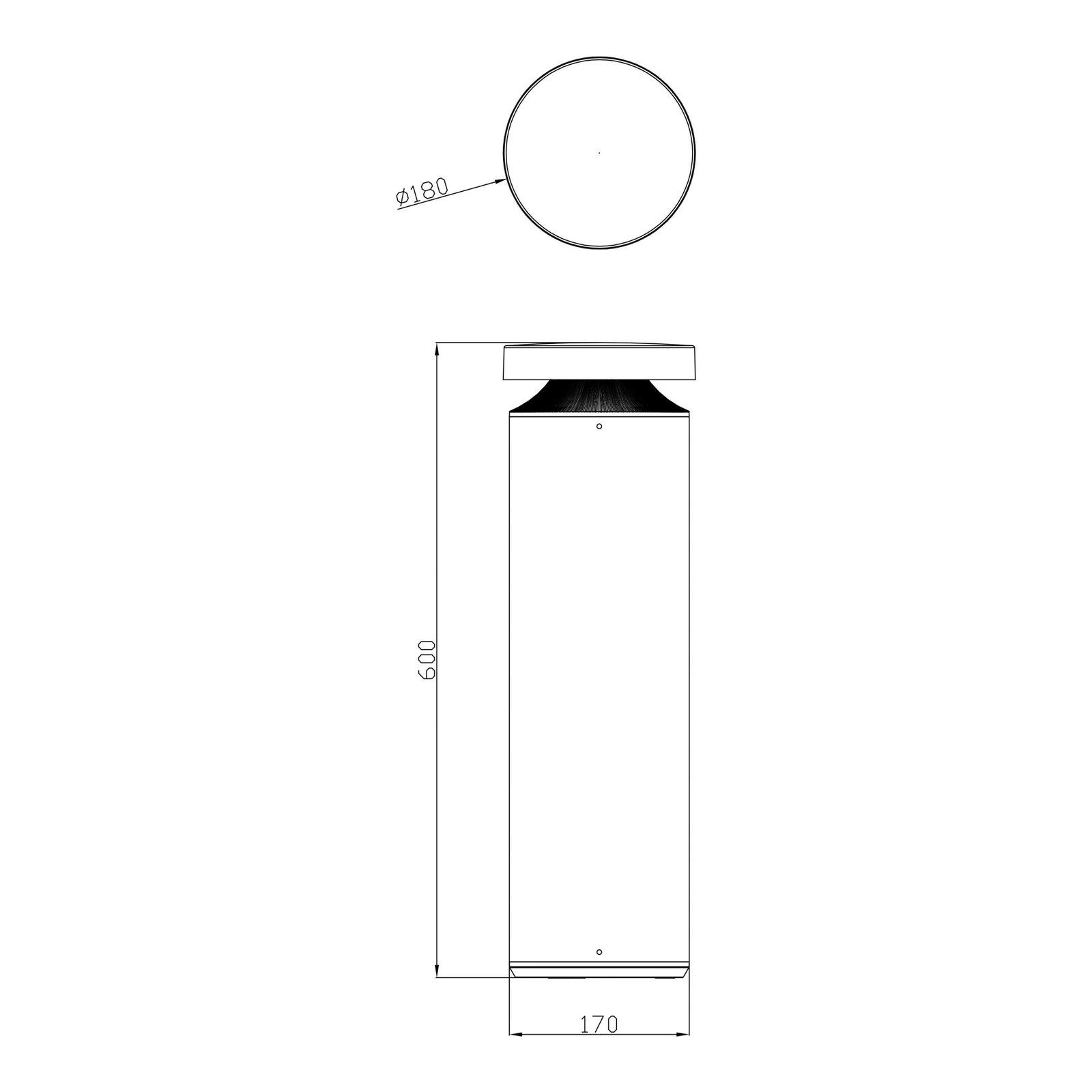 Słupek oświetleniowy LED Faro, wysokość 60 cm, ciemnoszary, DALI, 3000 K