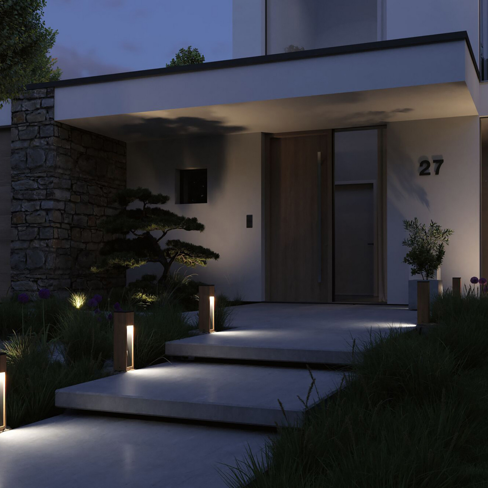 Paulmann Trabia Trabia LED plintă luminoasă din lemn înălțime 40 cm - modern - negru lemn închis - Metal