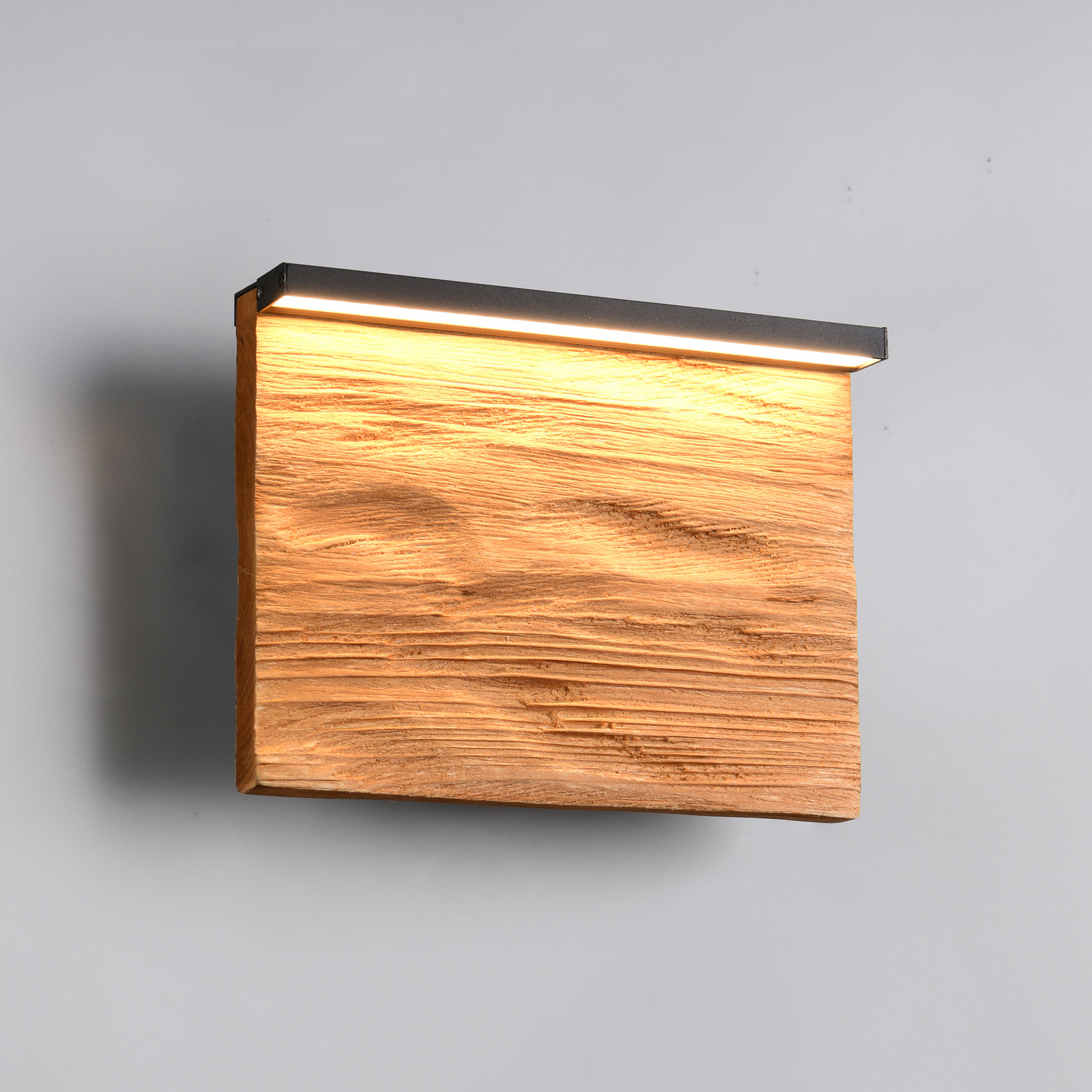 LED stenska svetilka Kalea, širina 20 cm, barva lesa, les LED stenska svetilka Kalea, širina 20 cm, barva lesa, les