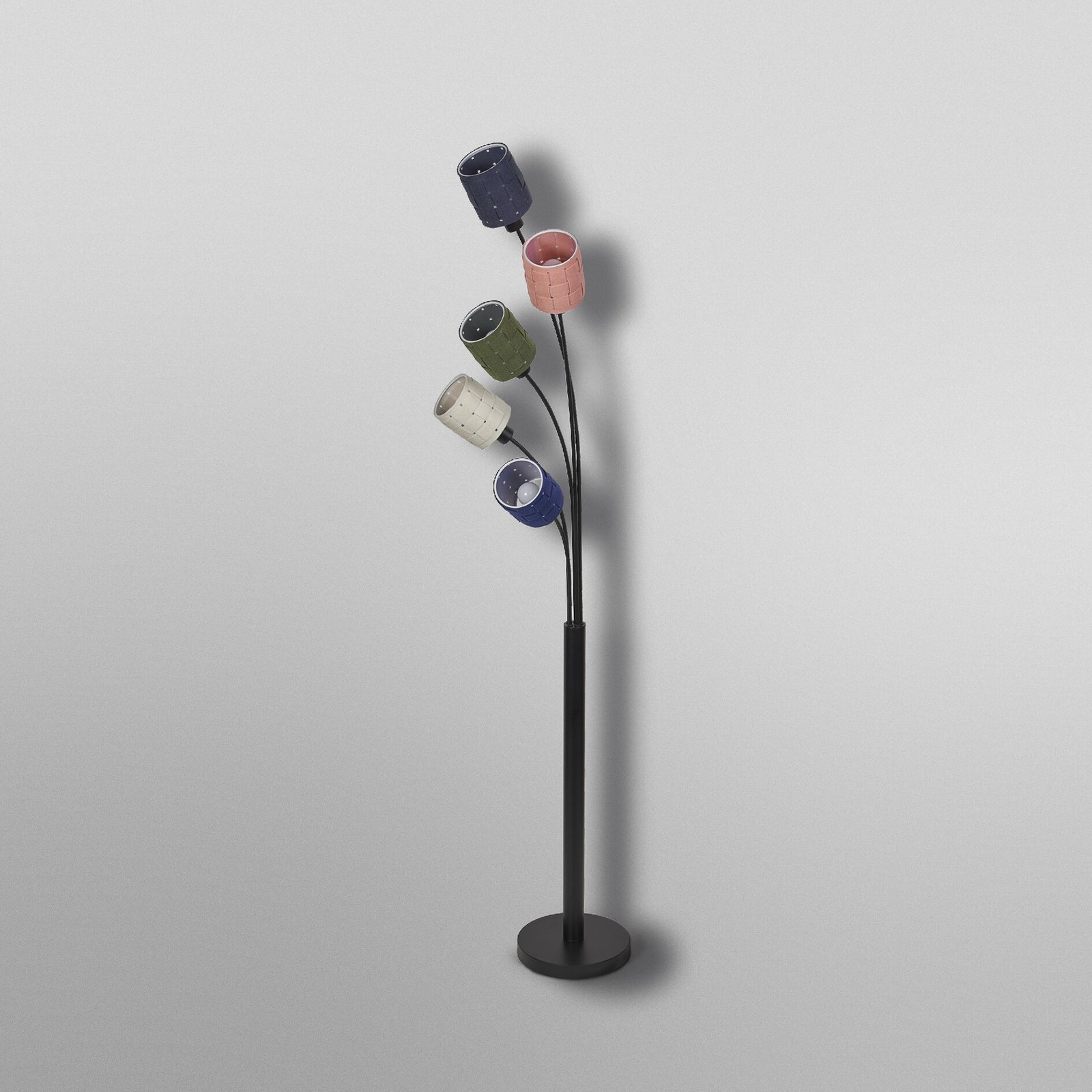 OSRAM Decor Felt Weaving Cans floor lamp, colourful, 5-bulb, E14