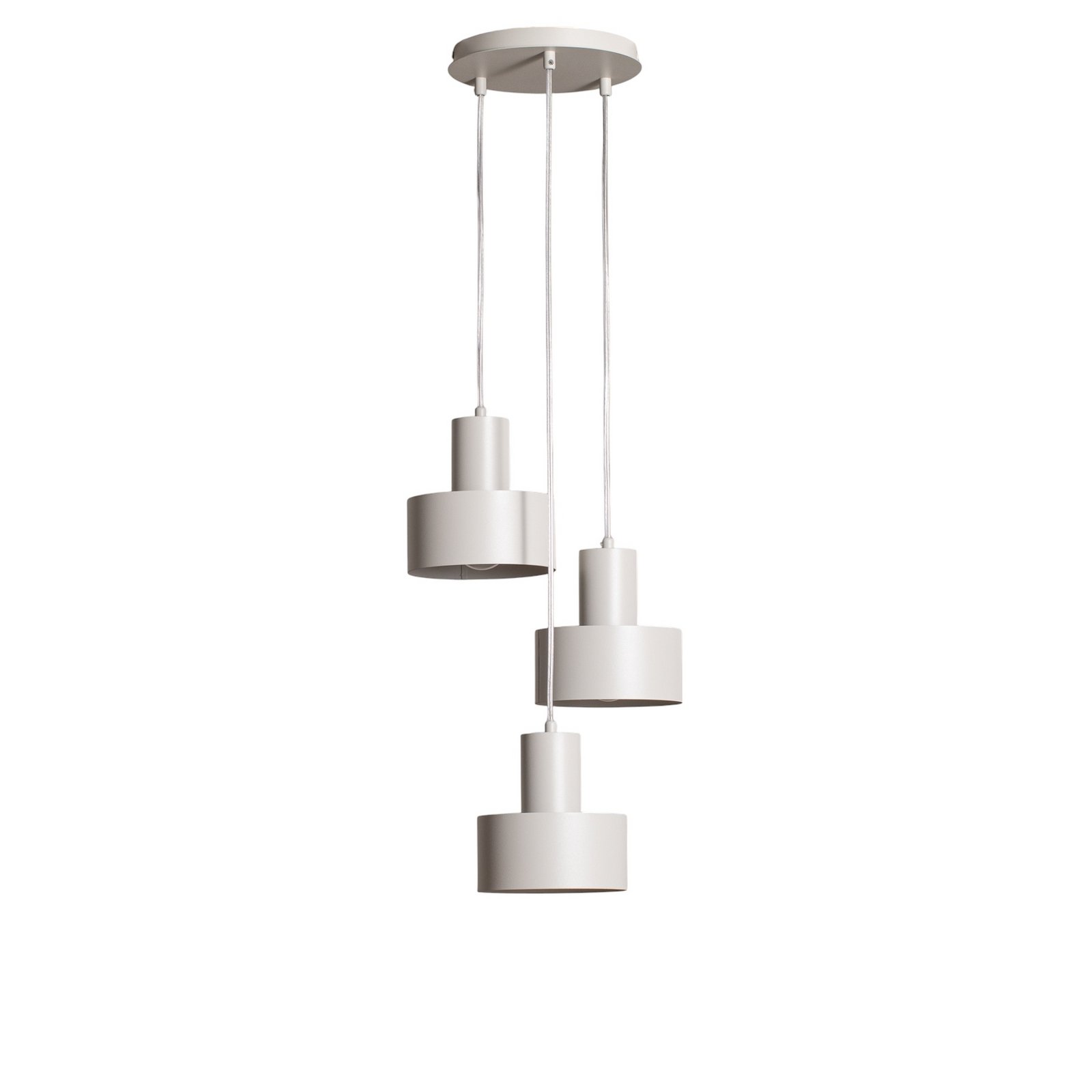 Rif 3 pendant light, taupe, round, 3-bulb, Ø 33 cm, steel