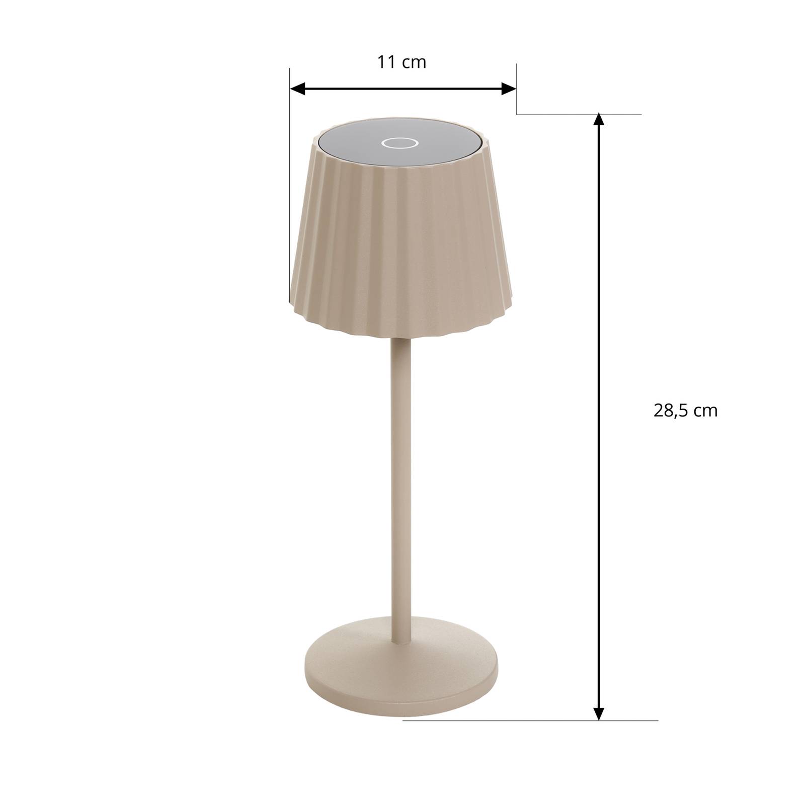 Lindby lampa stołowa LED Esali, rowki, beżowy, aluminium, 29cm