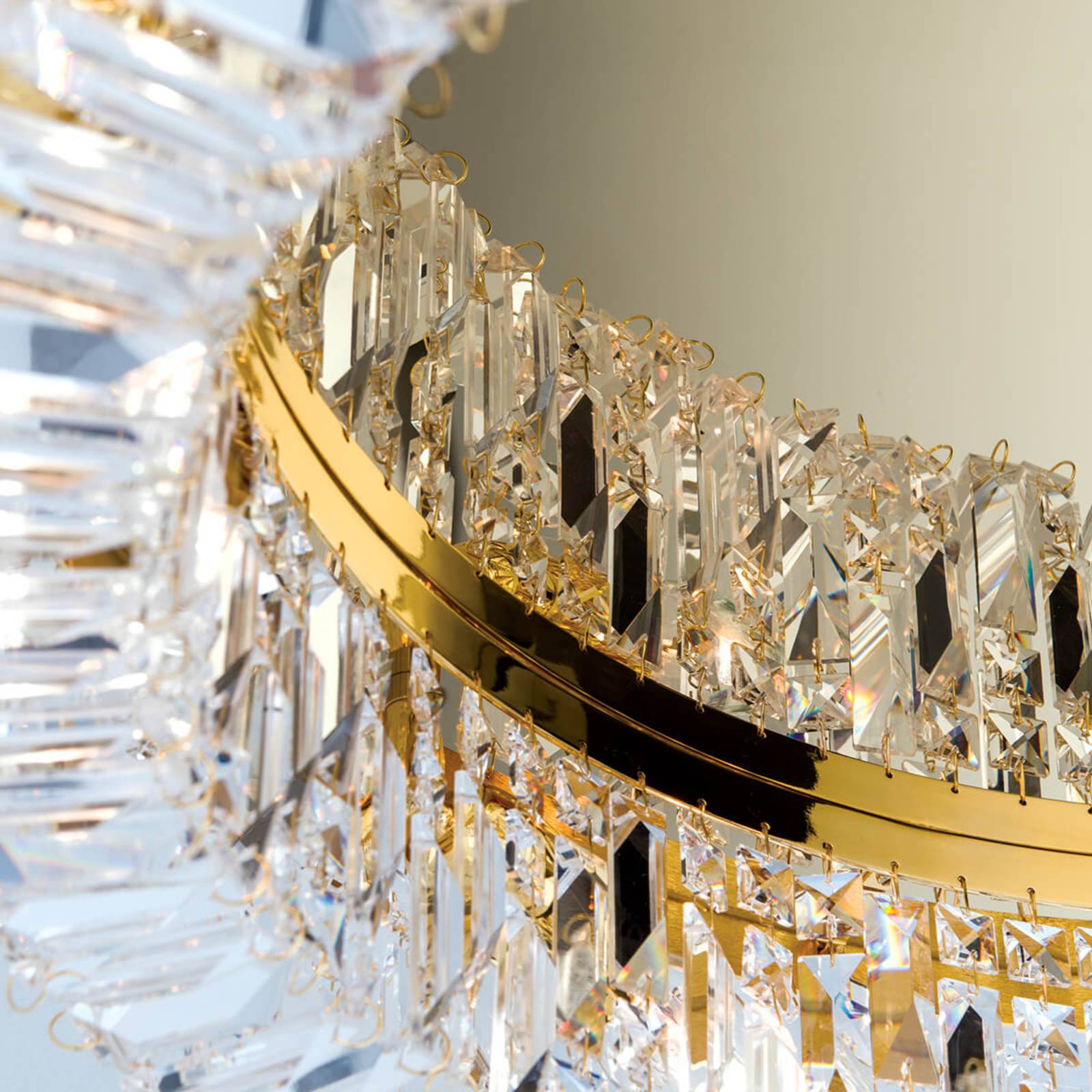Kryształowa lampa sufitowa Pierścień – 59 cm
