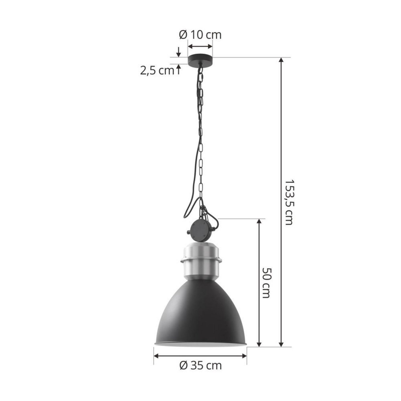 Kaeloria Lustră pendul Negru/Argintiu - Lucande