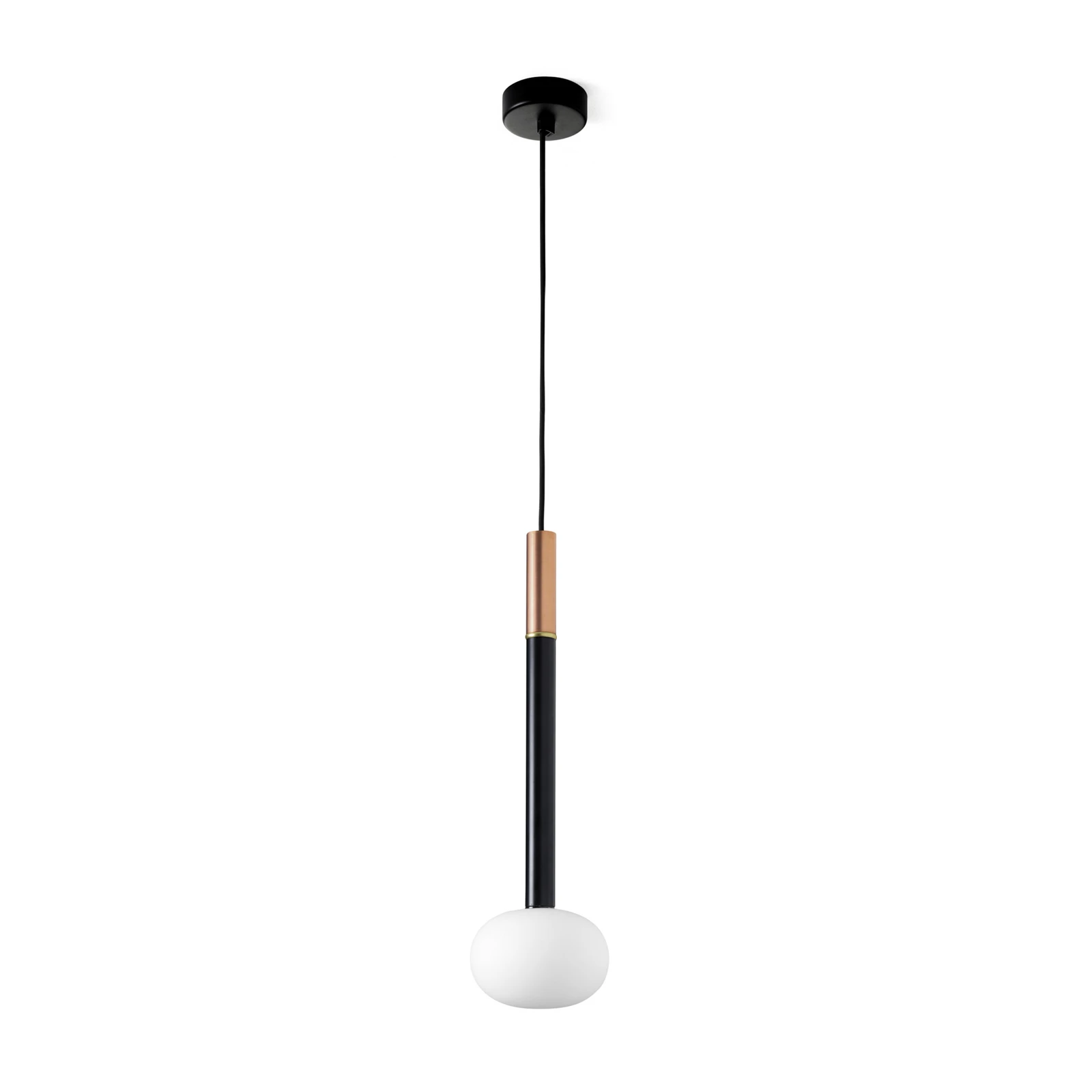 Lampada a sospensione Mose, rame, altezza paralume 48 cm, a 1 luce, vetro