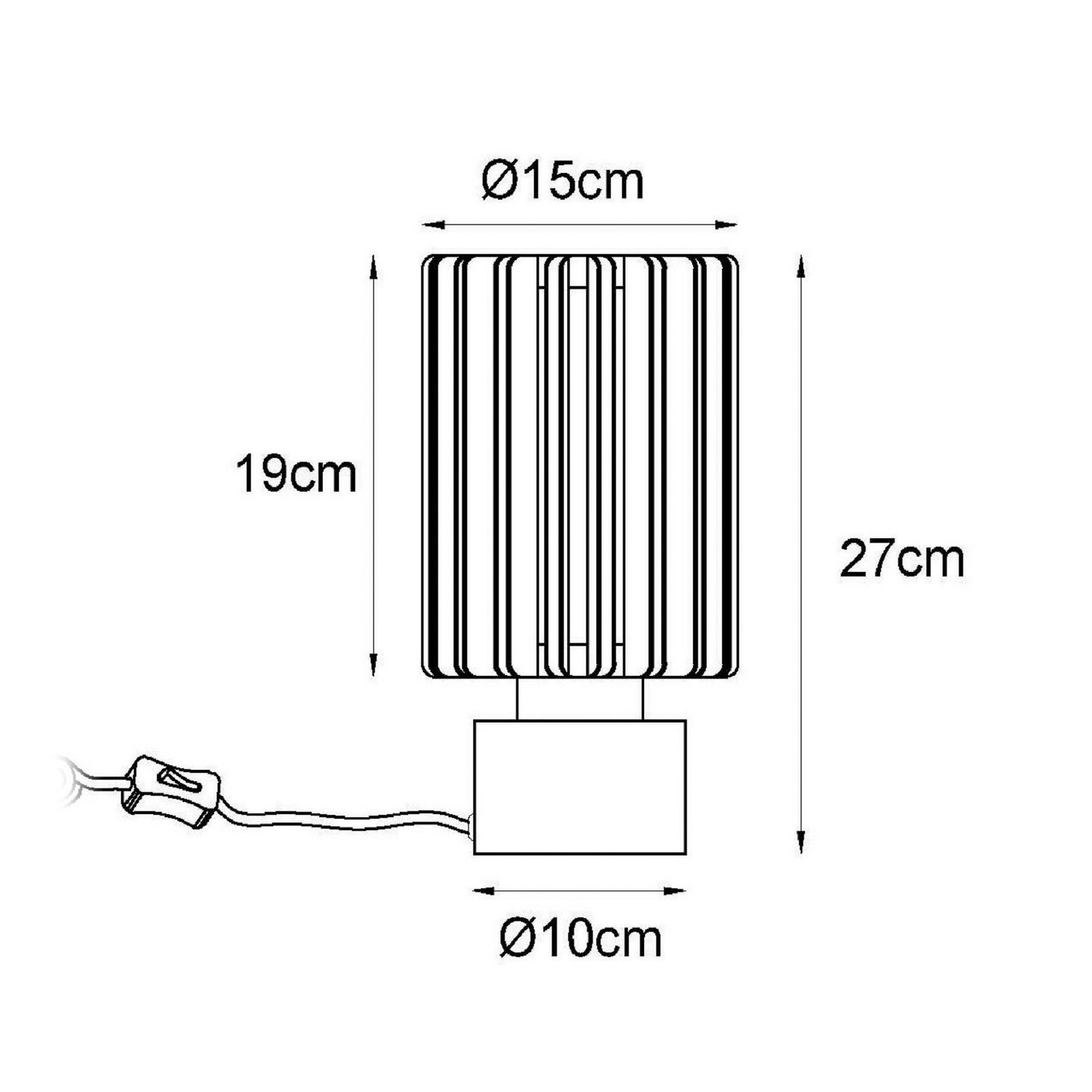 Galda lampa Lambres, pelēkbrūna, augstums 27 cm, metāls