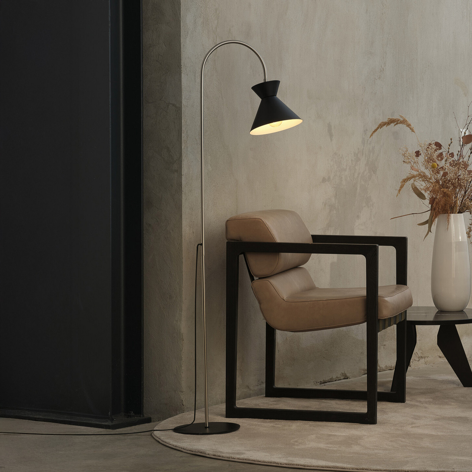 Lampadar OSRAM Decor Waist oțel negru E27 - Camera de zi / sufragerie - Modern - Metal