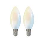 LUUMR Smart LED-Tropfenlampe 2er-Set E14 4,2W CCT klar Tuya