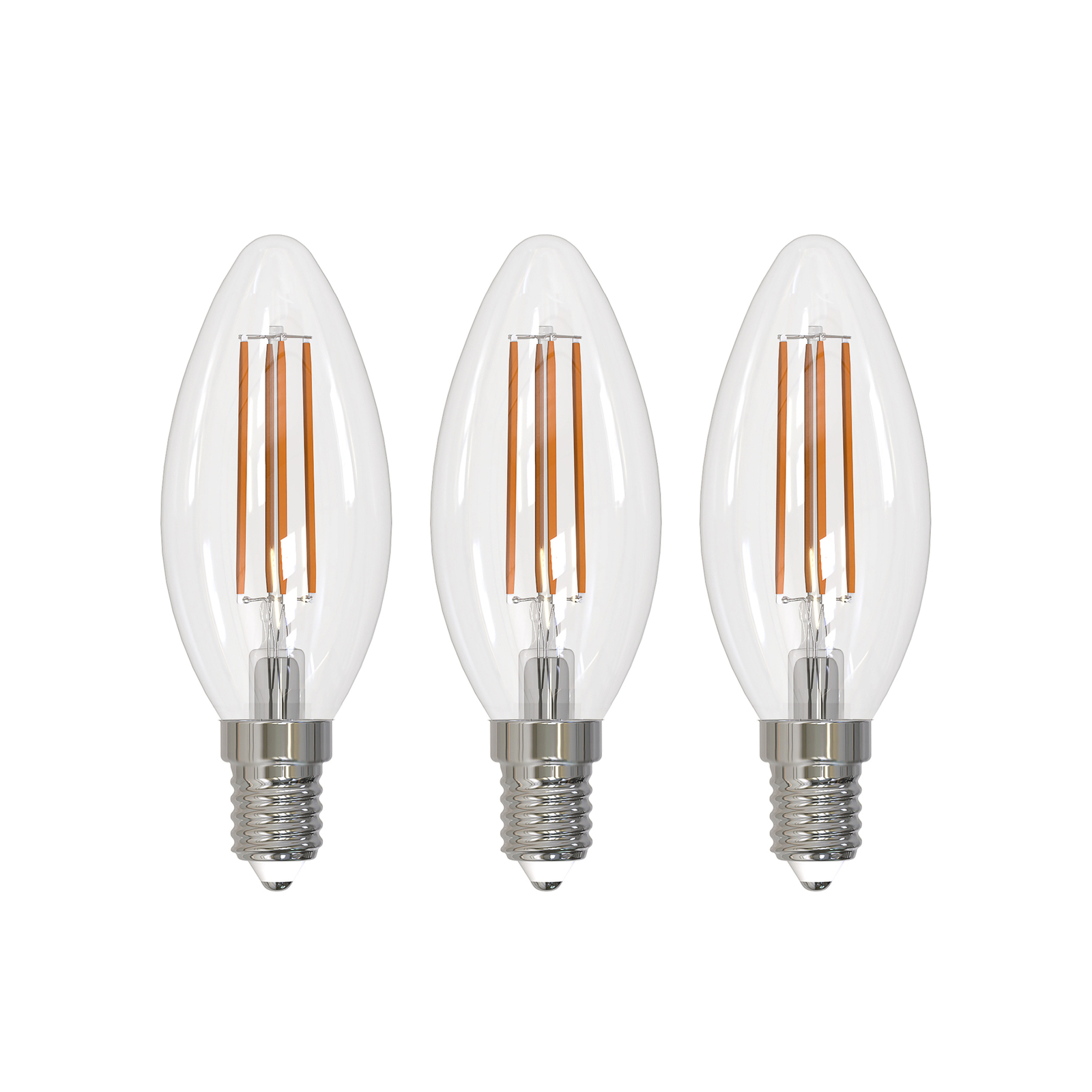 Arcchio LED-filamentpære E14 stearinlys, sæt med 3, 4000 K