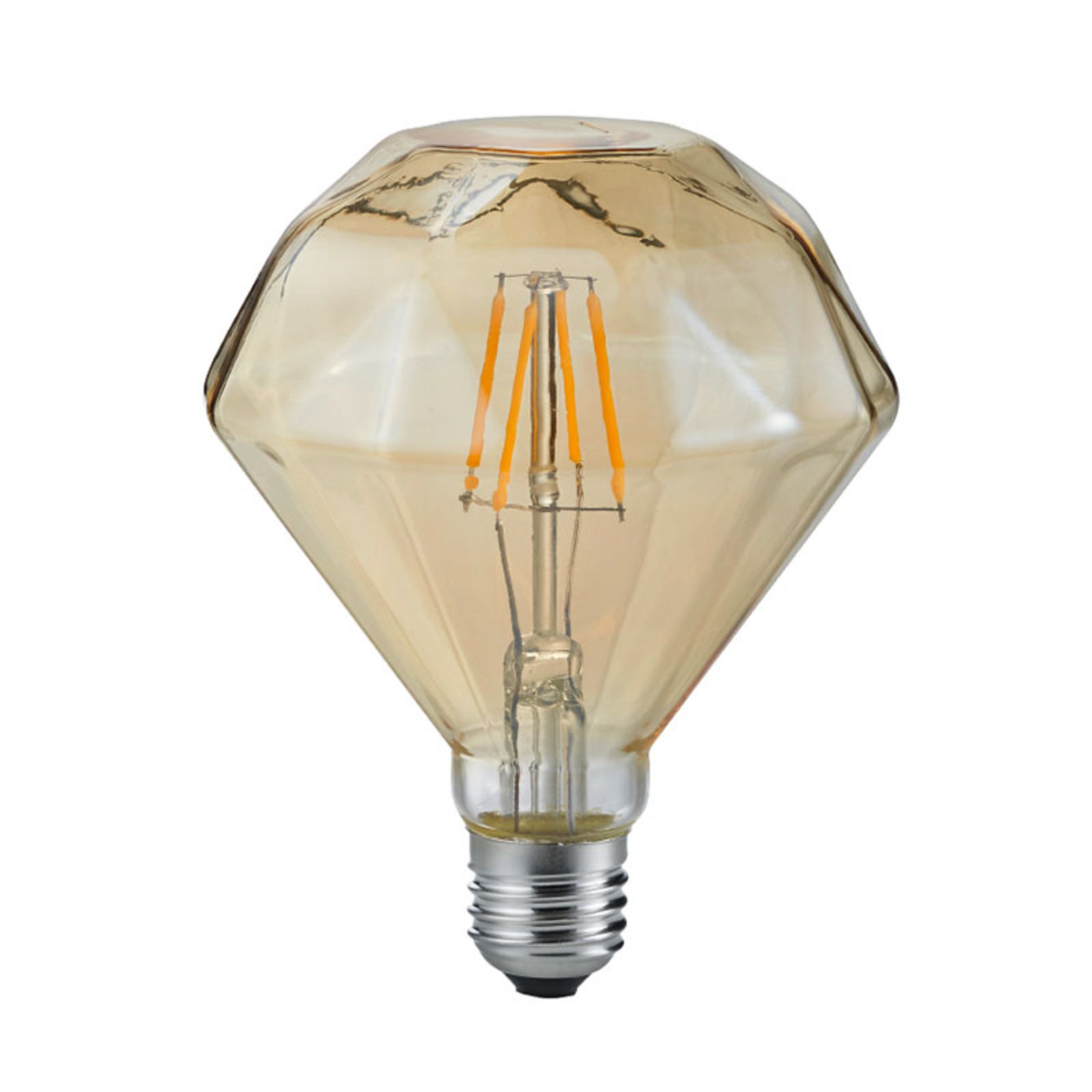 Ampoule LED E27 4 W 2 700 K Diamant Filament ambre
