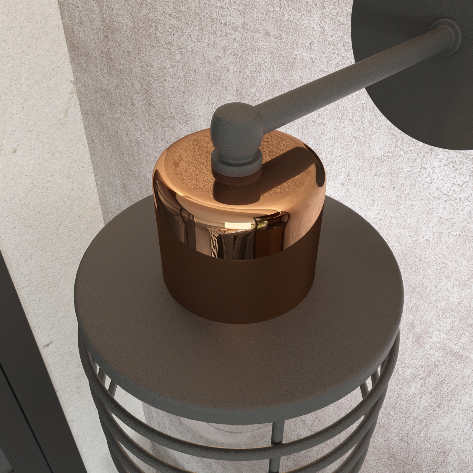 Applique Edison in nero/rame