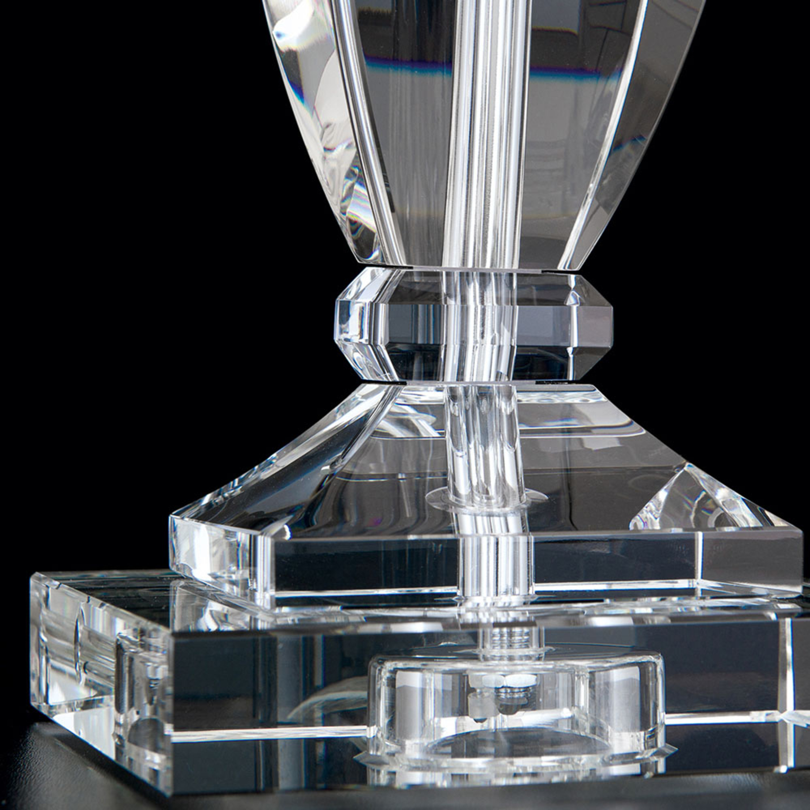 Tafellamp Pokal met kristal chroom/wit