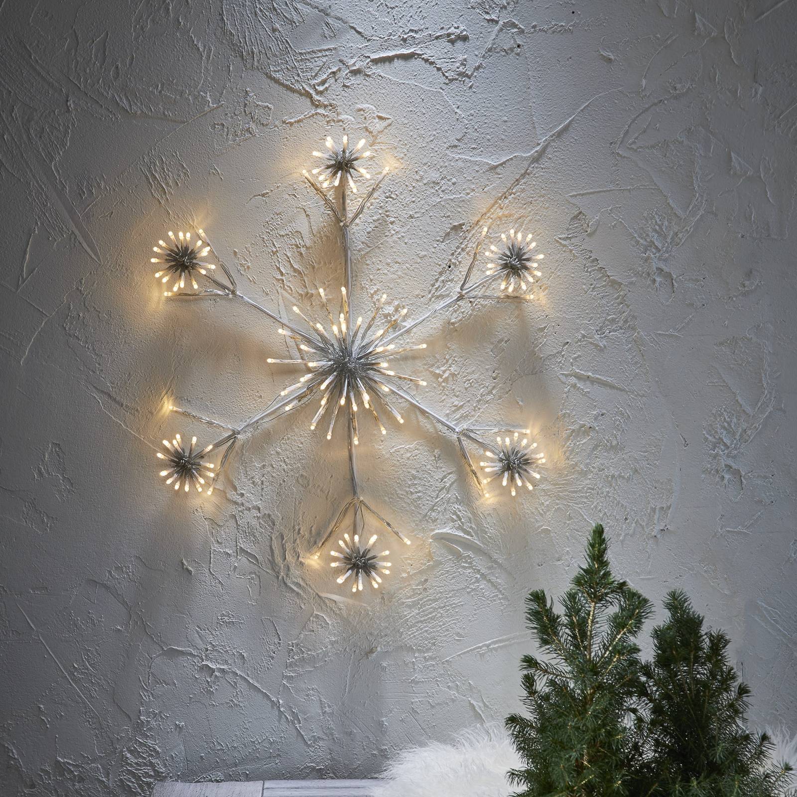 STAR TRADING Lampe décorative LED Flower Snowflake Ø 60 cm