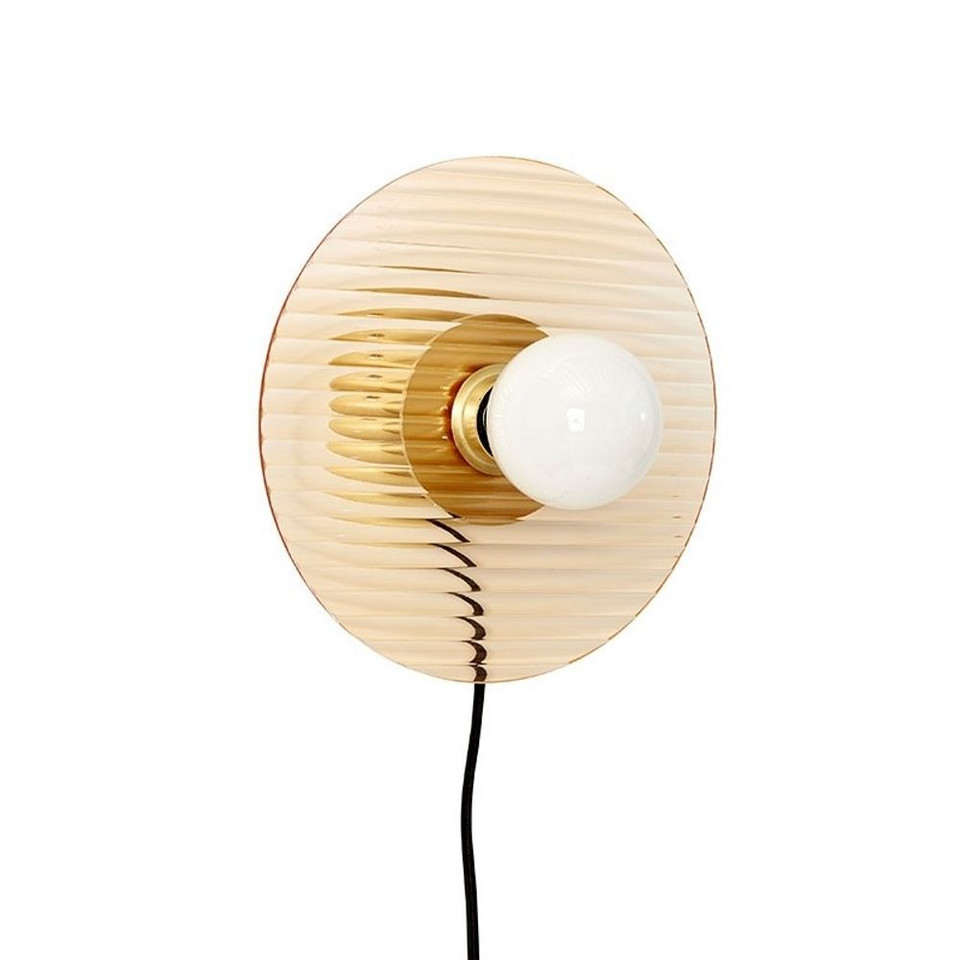 Hübsch Halo Vägglampa Amber/Brass, orange från Hübsch