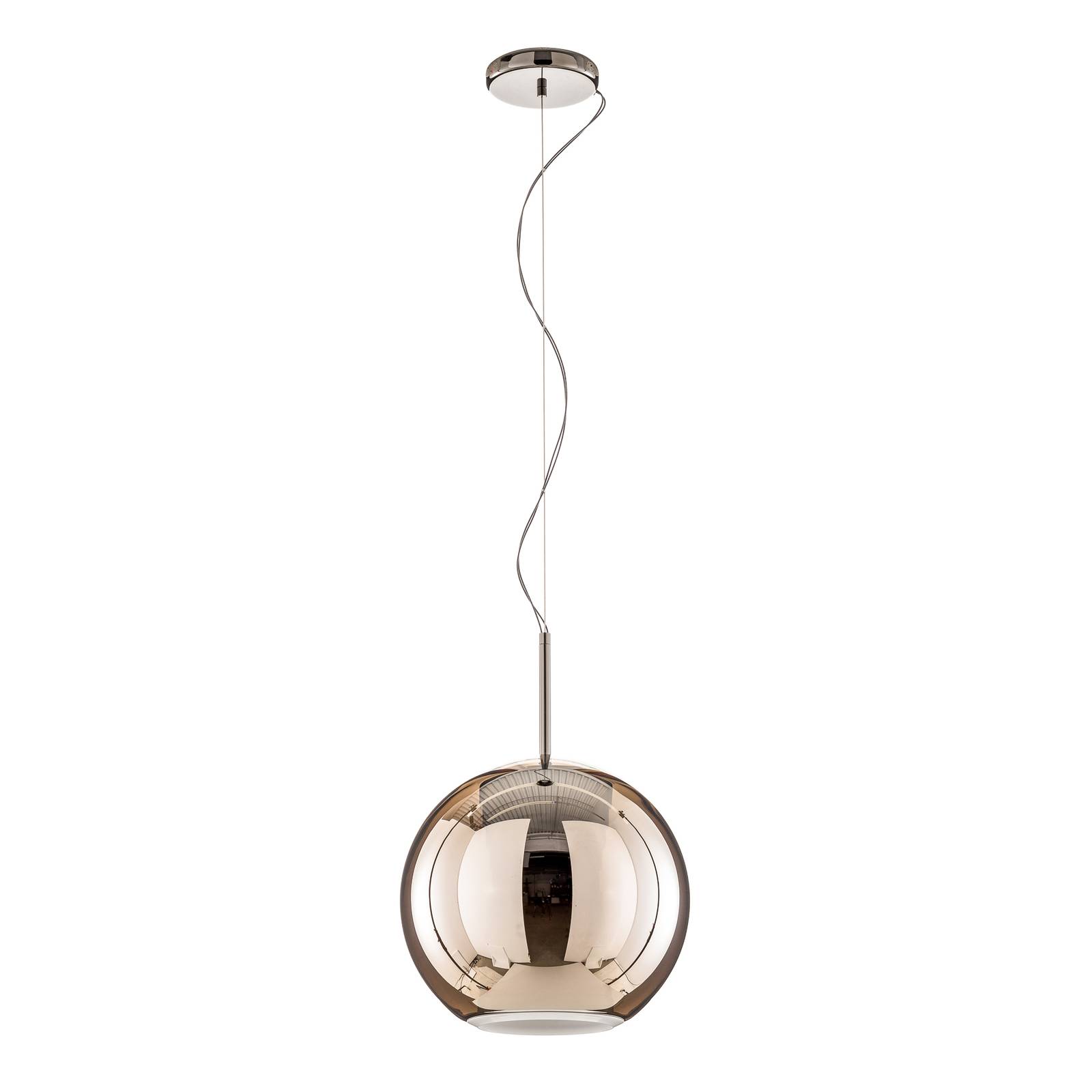 Suspension LED en verre Beluga Royal titane