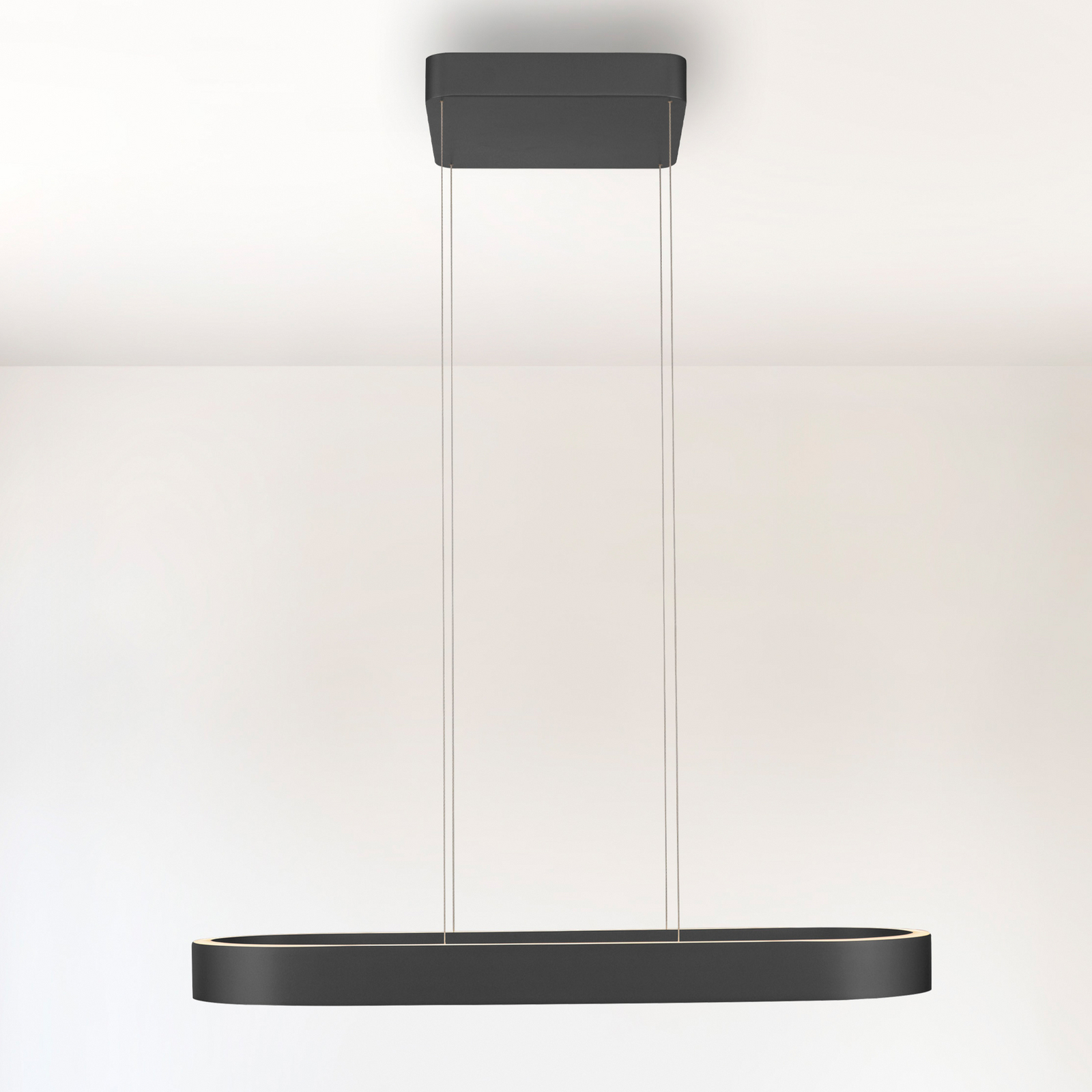 Lámpara colgante LED Paul Neuhaus Q-Stretto, negra,  86,8 cm
