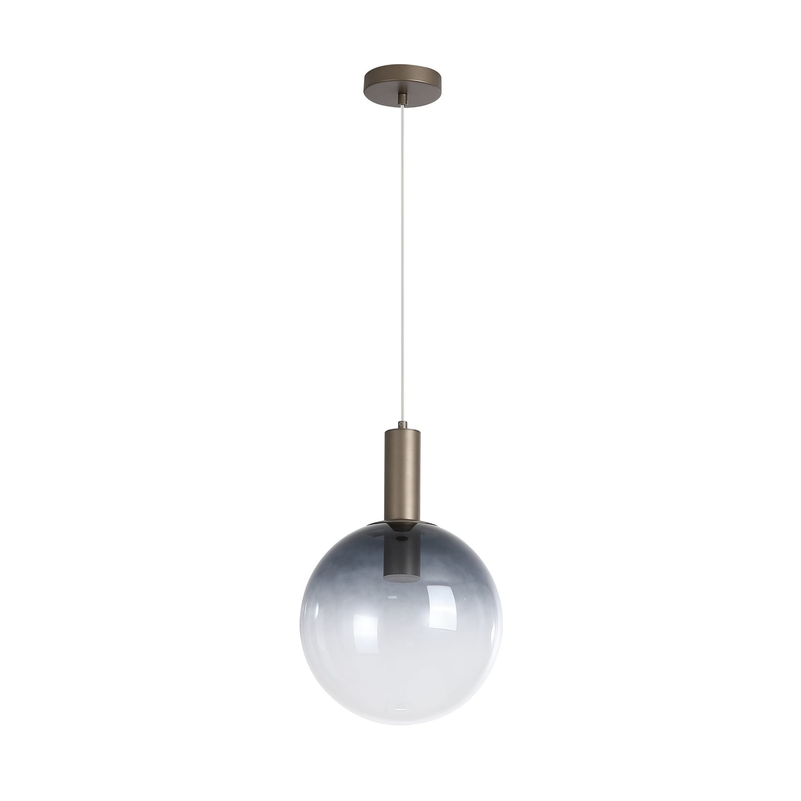 Hanglamp Ombre, bolvormig, rookgrijs/wit, Ø 30 cm, glas