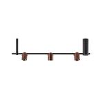 Molto Luce Suspension Nuun SD, noir/marron café, 3 lampes