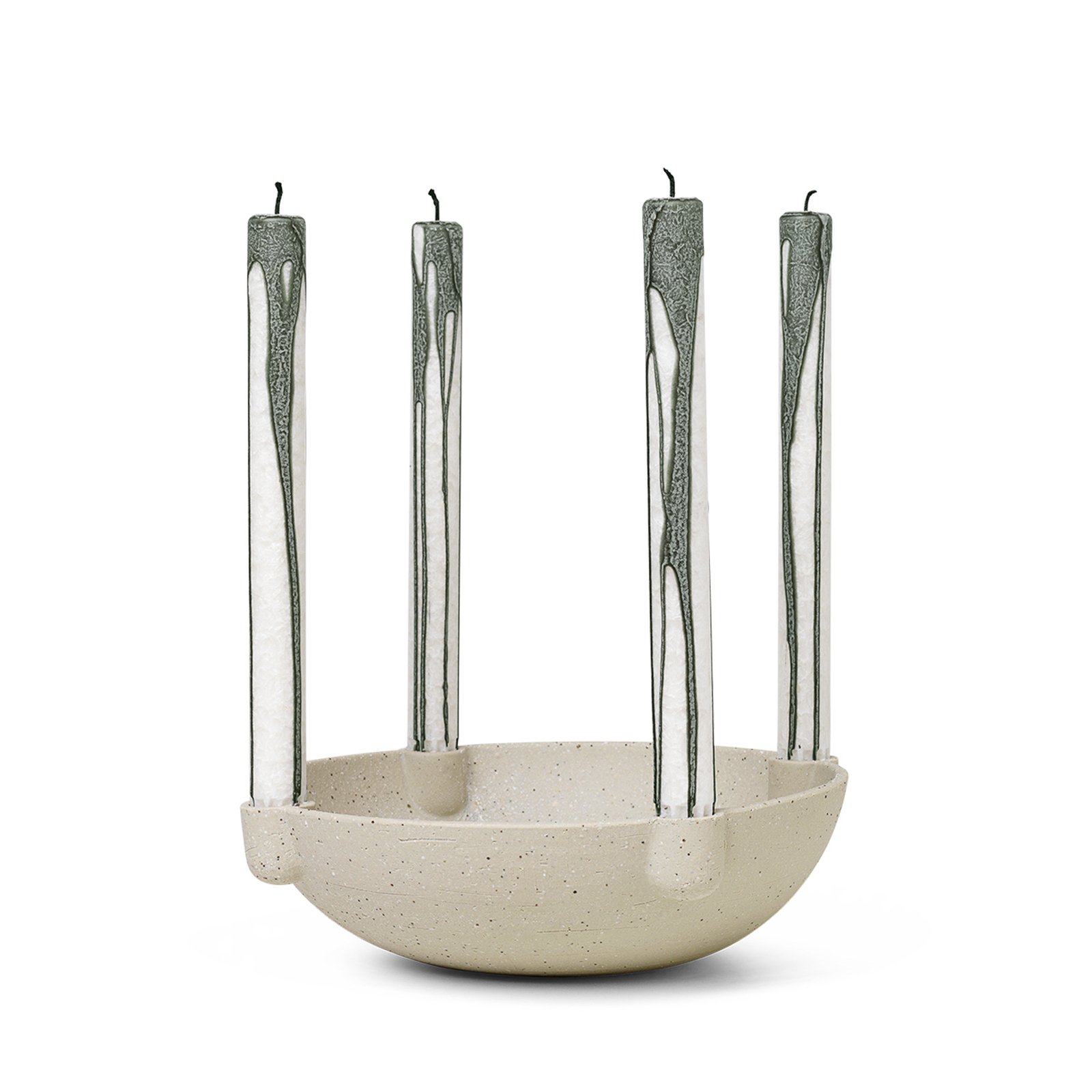 ferm LIVING Candlestick Bowl Large, bež, 27 cm, keramika