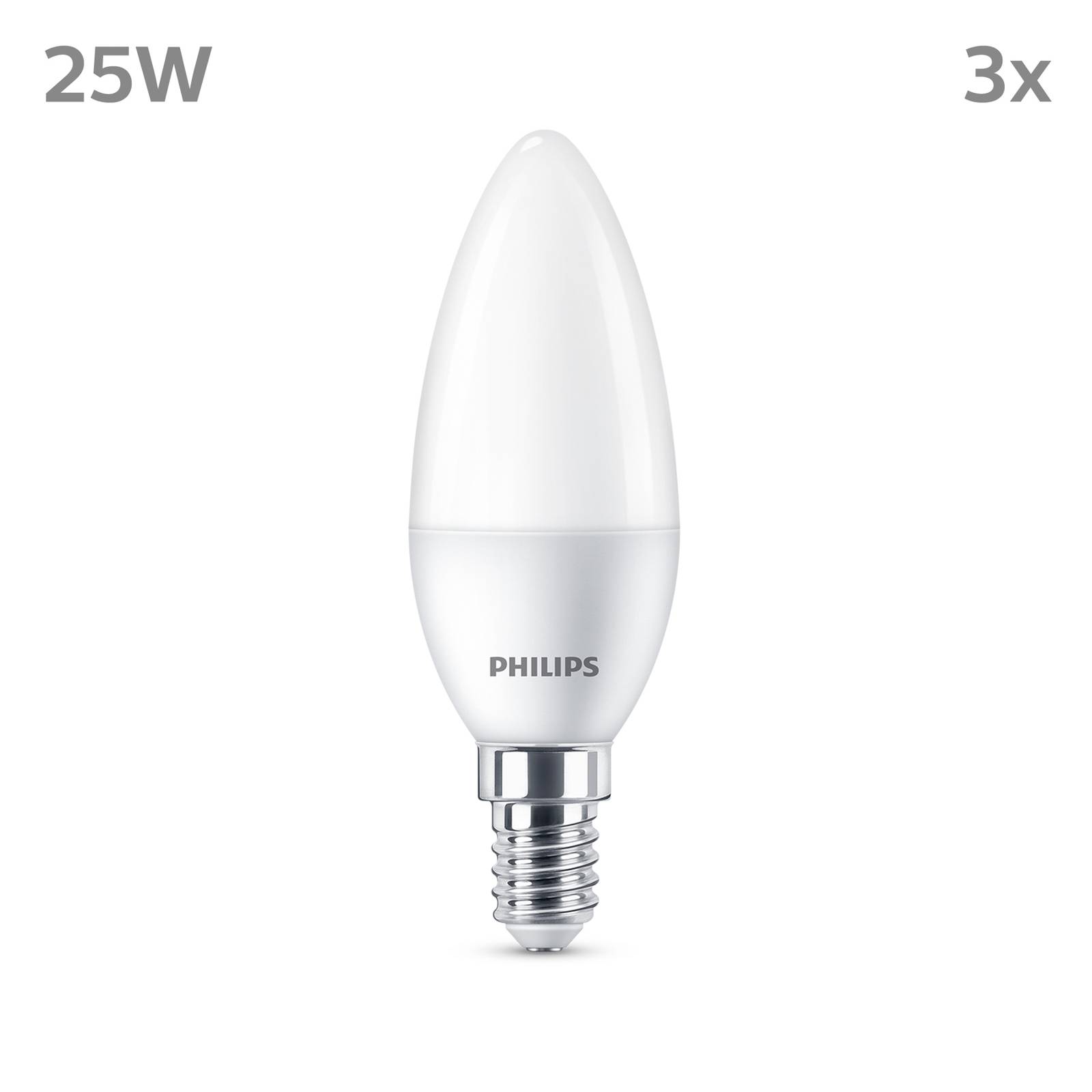 Levně Philips LED svíčka E14 2,8W 250lm 2 700K matná 3ks