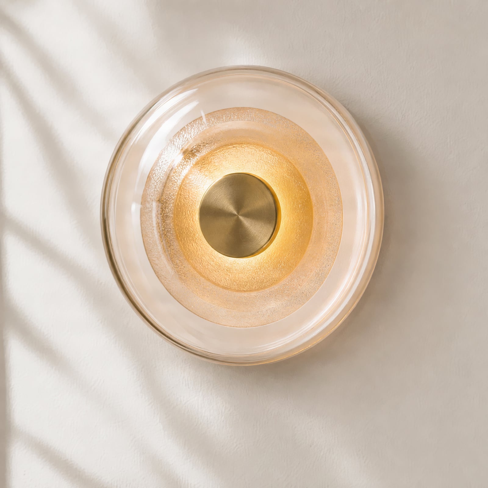 Applique a LED Sepian, oro lucido, vetro, Ø 20 cm - Lucande