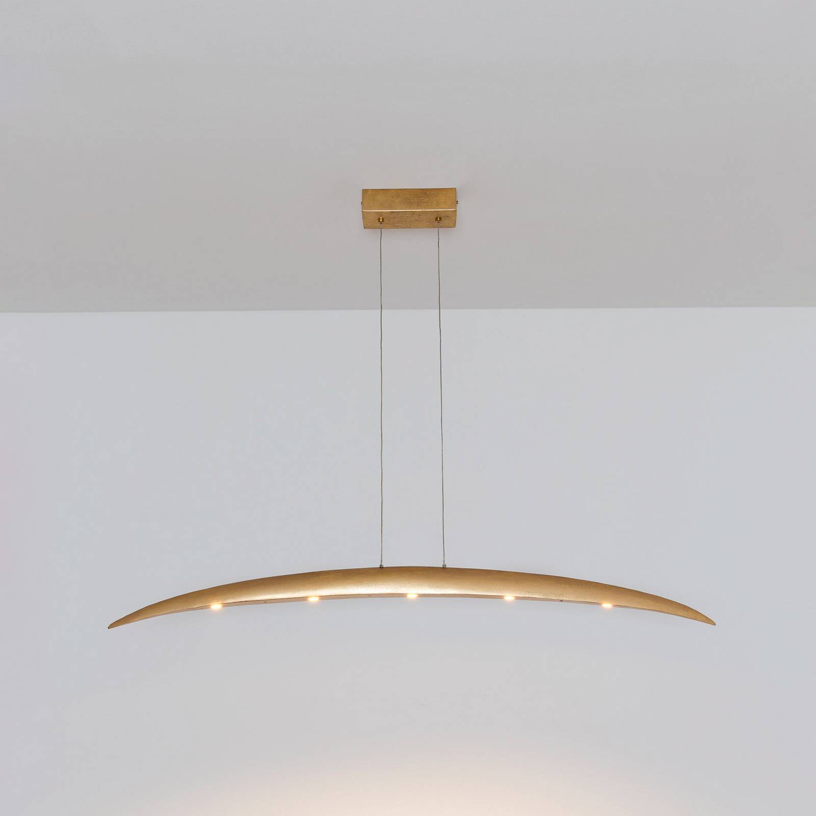 LED-hængelampe COSTELLAZIONE, guld, længde 122 cm, metal, dæmpbar