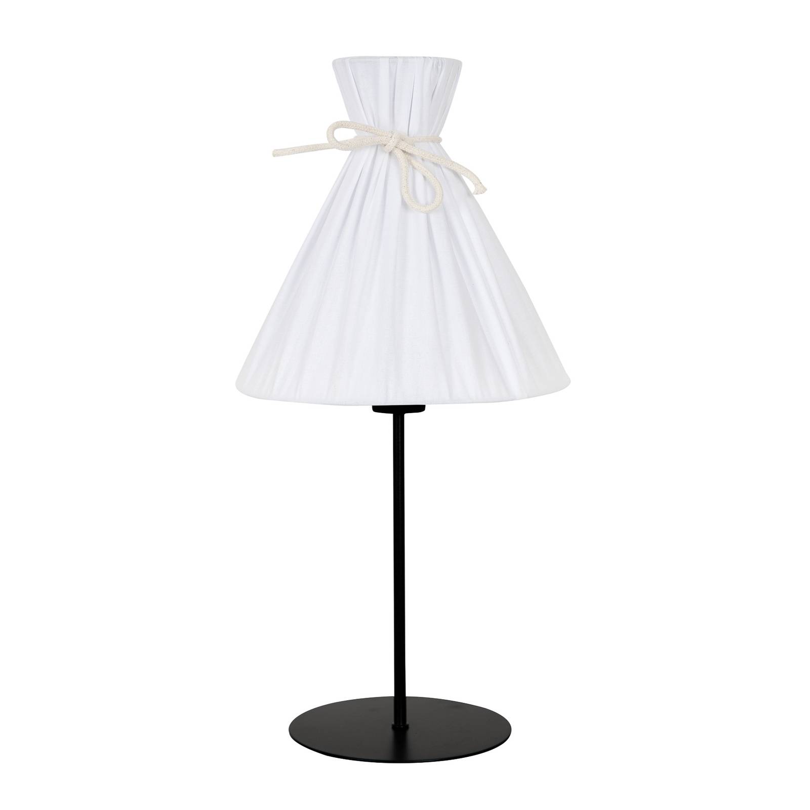 Envostar Envolight Lola table lamp, white, for Living / Dining Room, cotton, metal, E27, 15 W, H: 55 cm