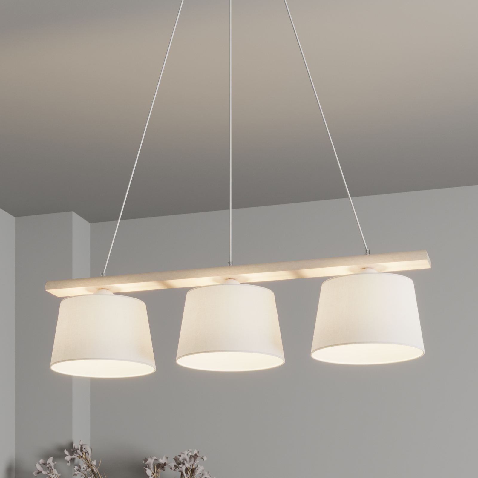 Hanglamp Sweden, 3-lamps, oudwit