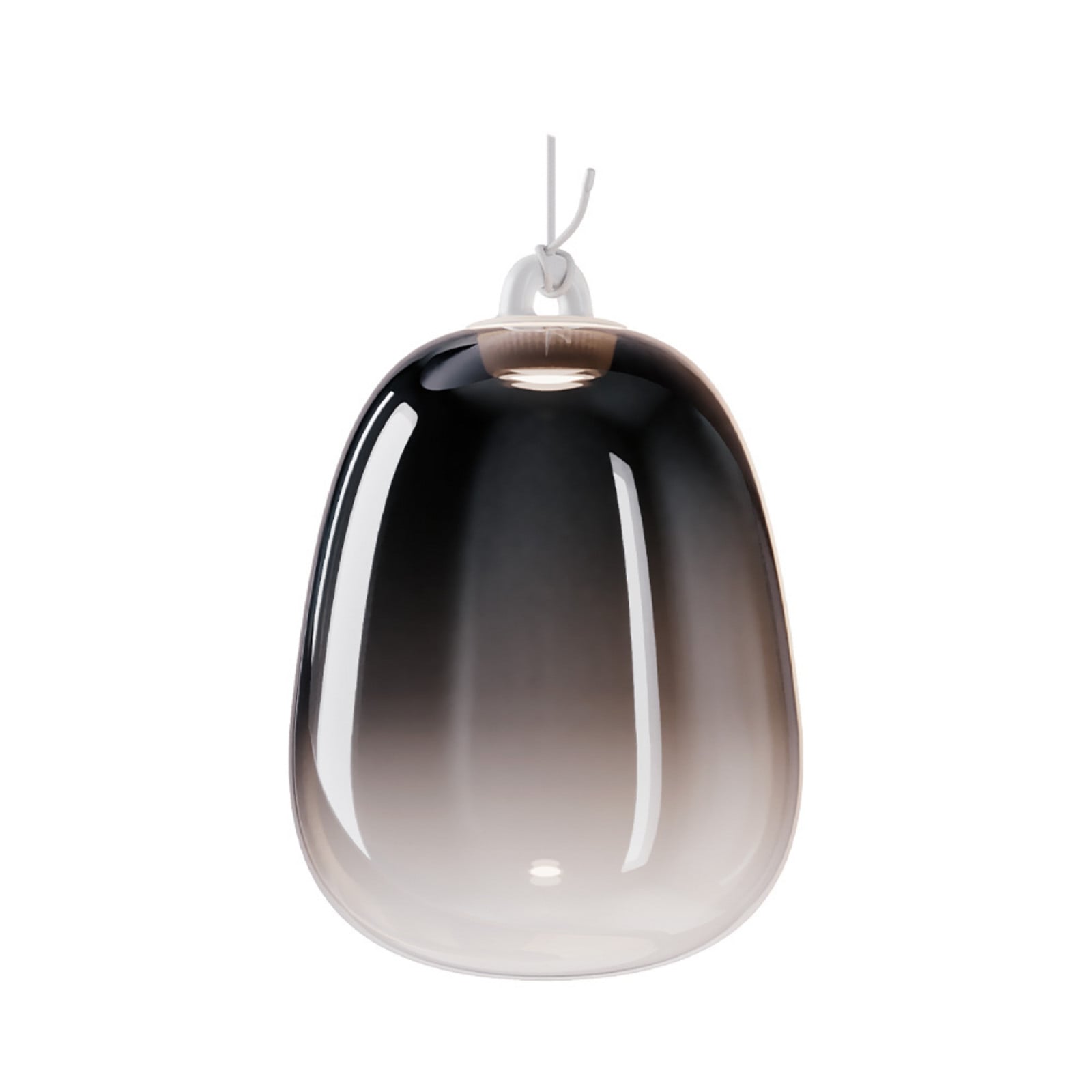 Oblò Pendel Large 2700K Glossy Røg/Hvid Lodes - Stue - Glas