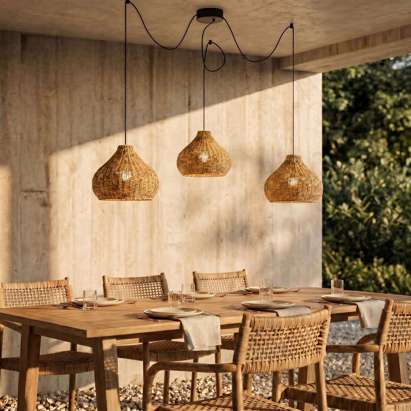 Taniola 3 Extérieur Suspension Bois - Lucande