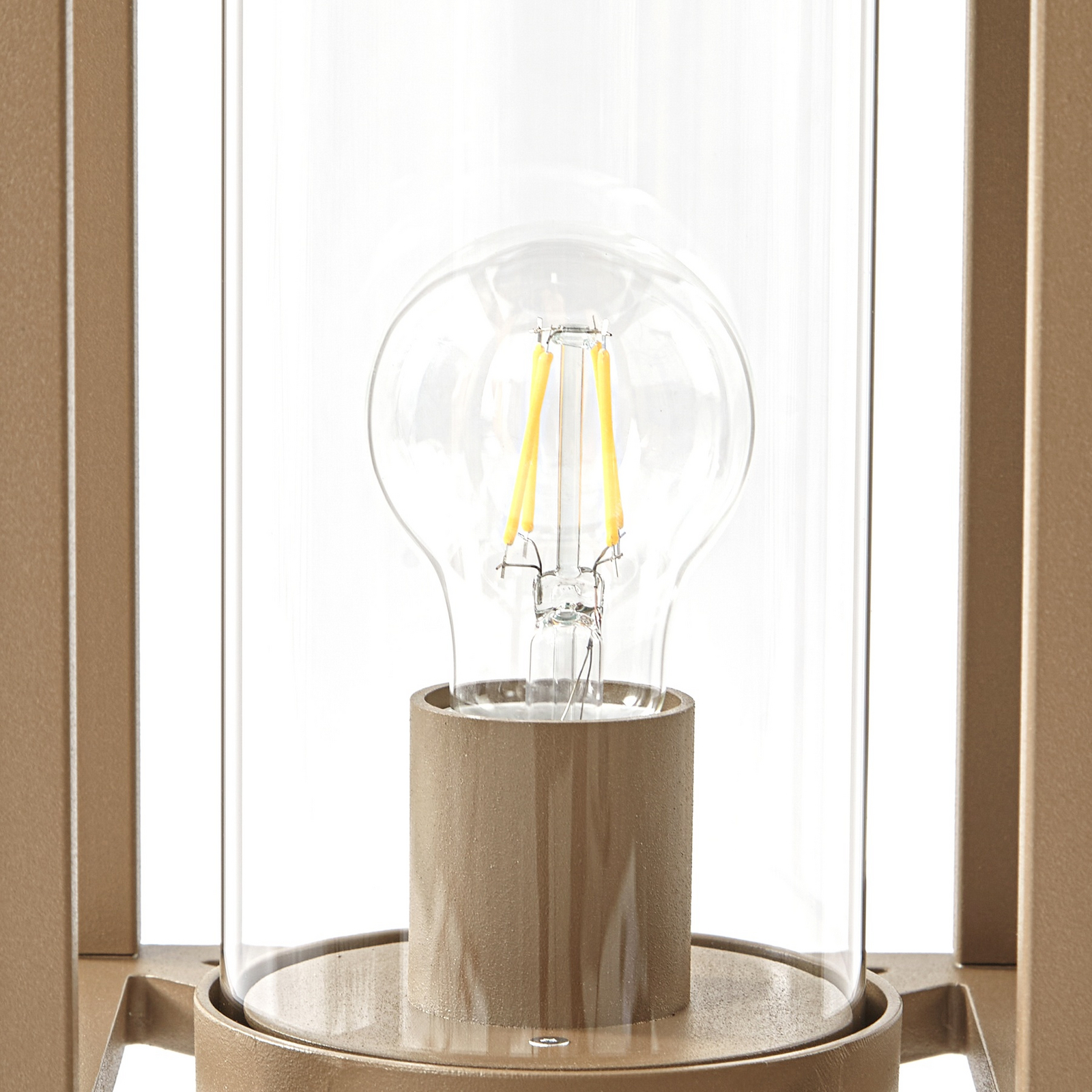 Ferda svjetiljka za stazu, IP44, E27, 60 cm, smeđa, staklo - Lucande