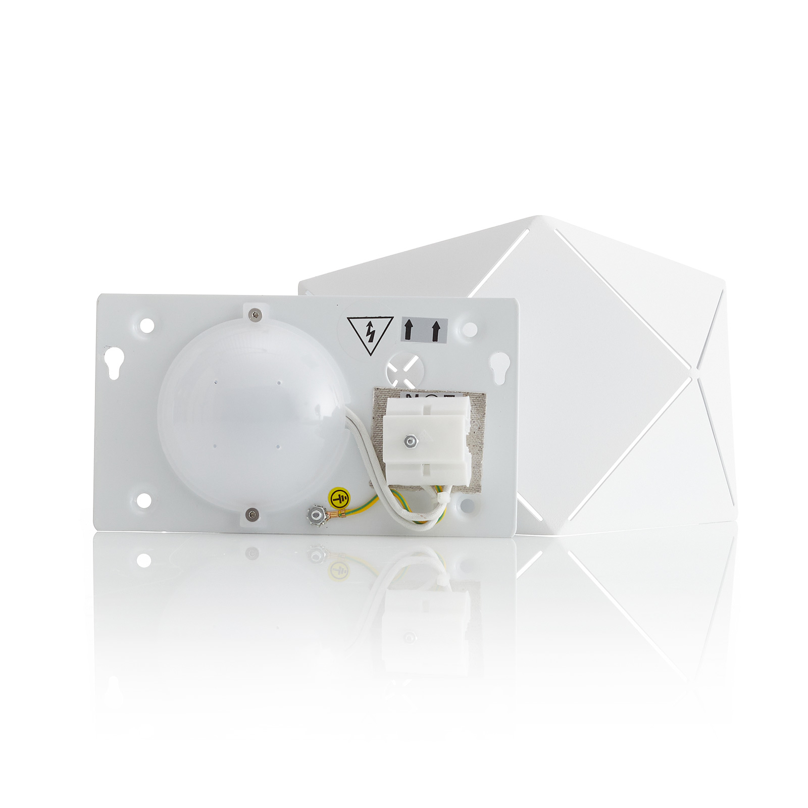LED-vägglampa Zandor i vitt, bredd 18 cm