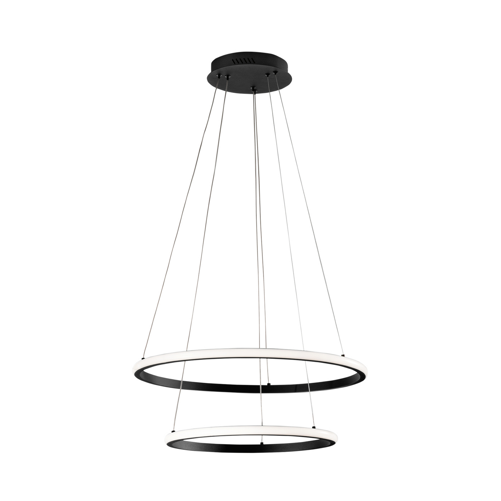 LED-Pendellampe Axis, Ø 60/40 cm, schwarz, Metall, CCT, RGB