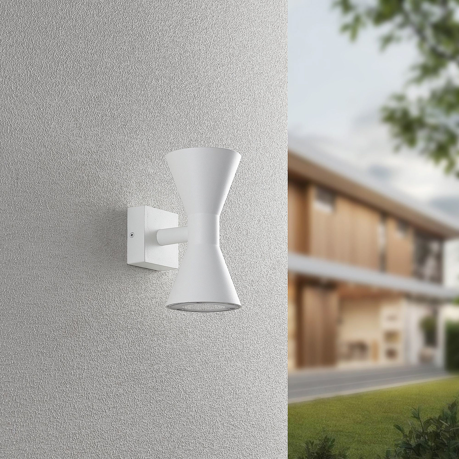Ardas outdoor wall light, up/down, 2 x GU10, white
