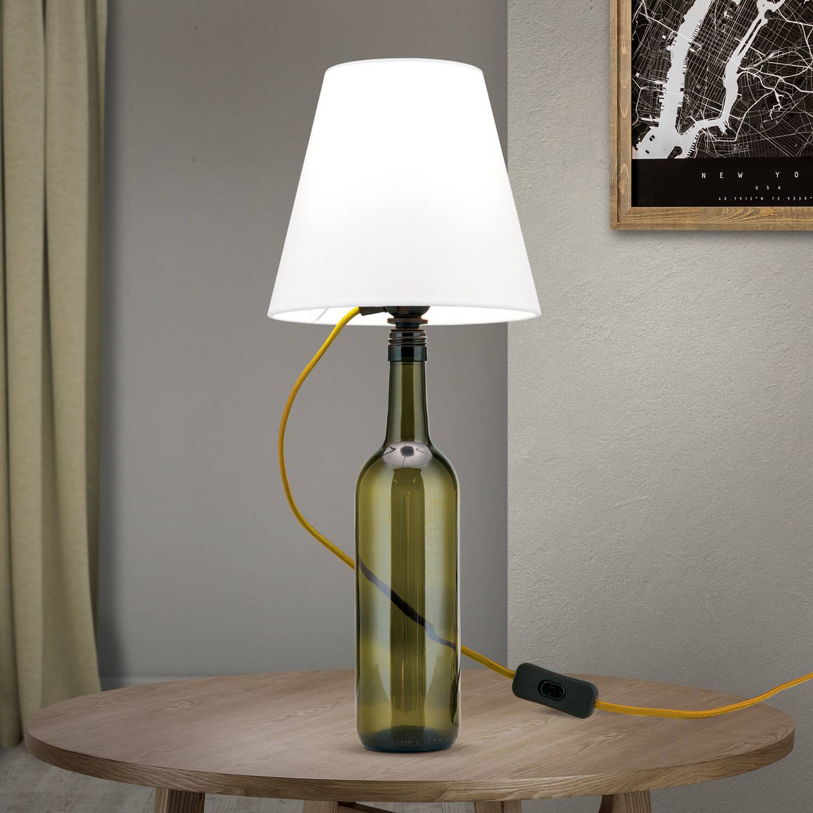 Orion E27 objímka žárovky BOTTLE, kabel zlatý, délka 200 cm