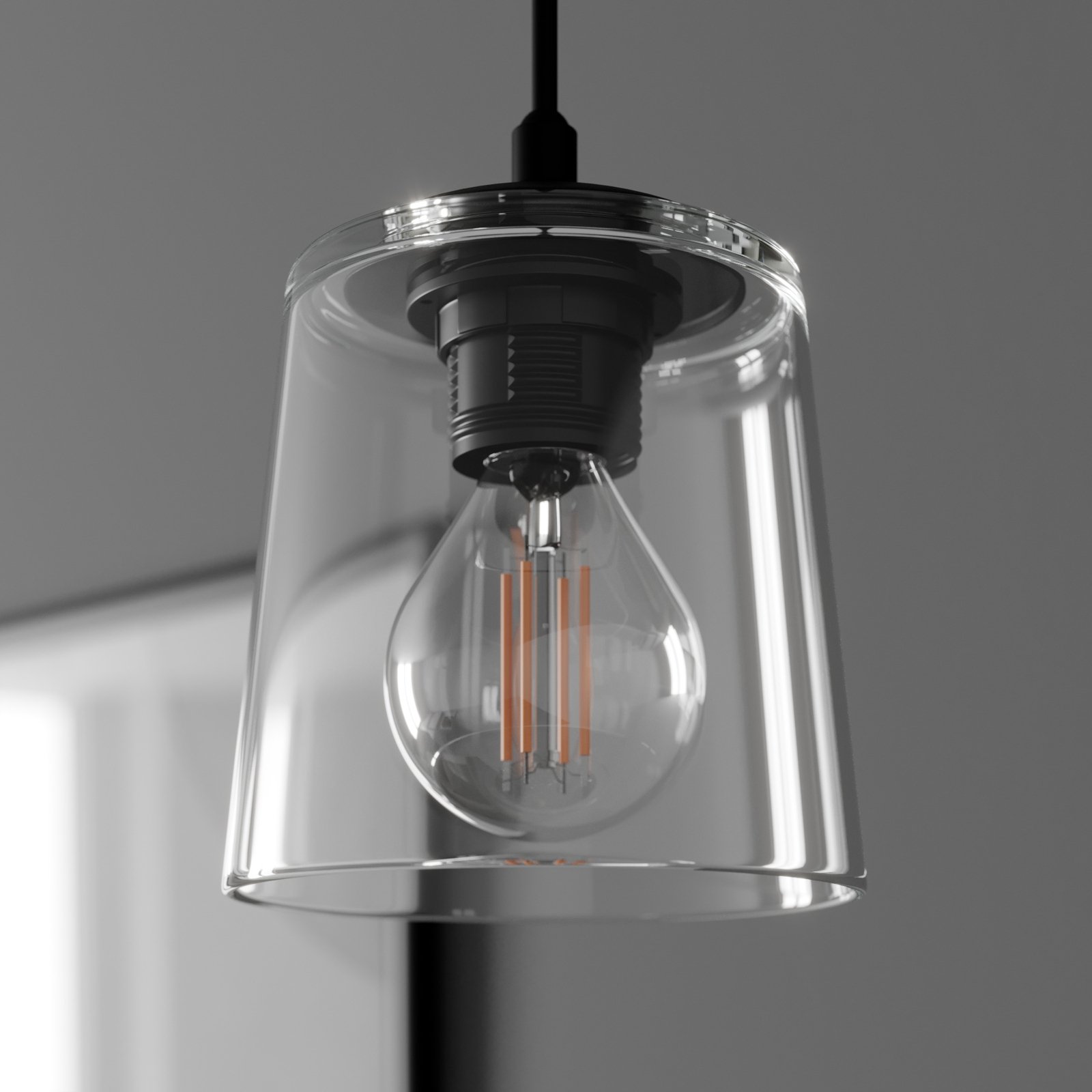 Suspension Lucea à 1 lampe, transparent