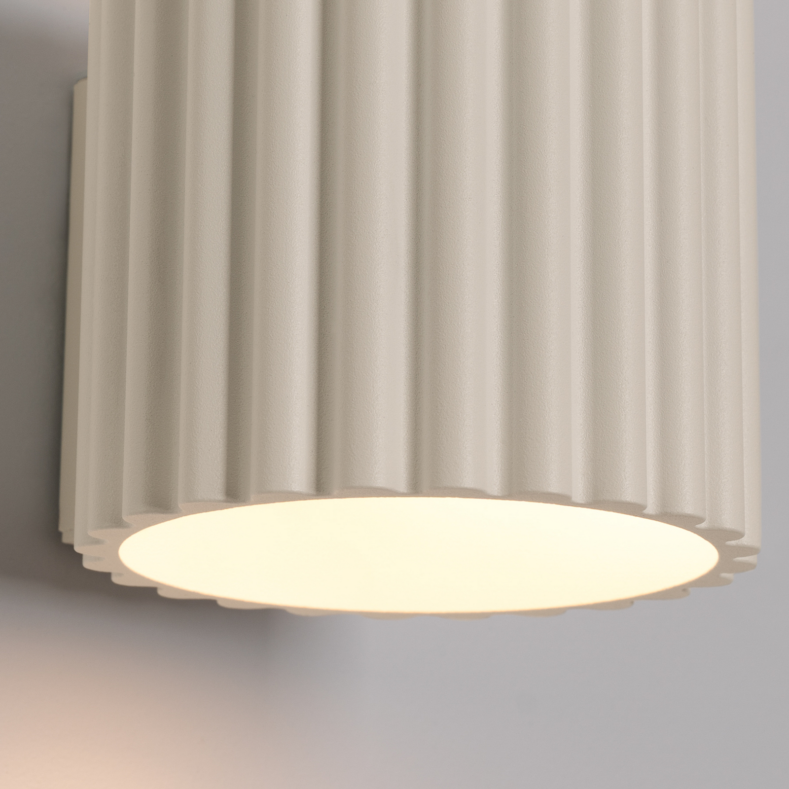 RIBLA wandlamp, beige, Ø 10 cm, metaal, G9 - SOLLUX
