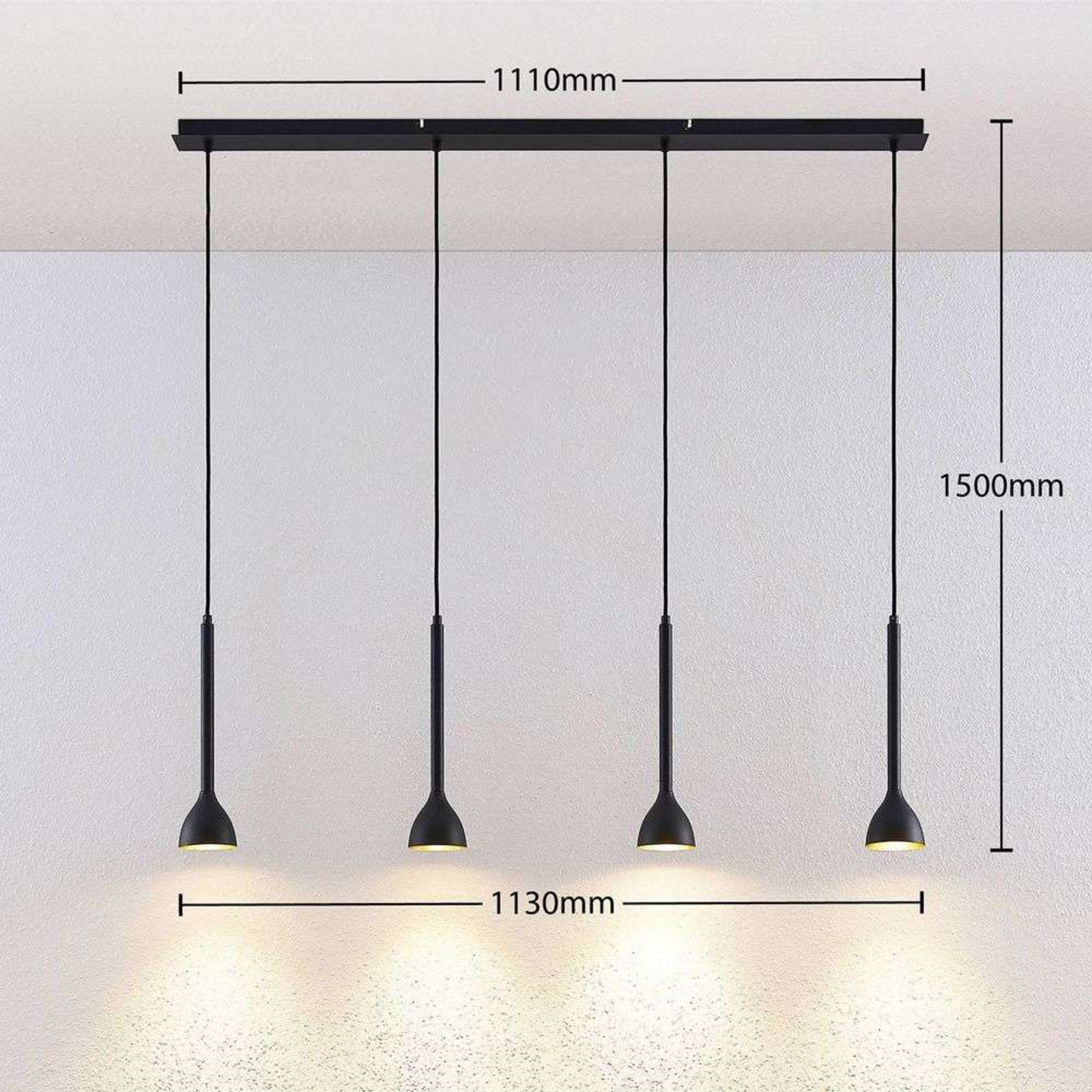 Nordwin 4 Pendant Black/Gold - Lucande