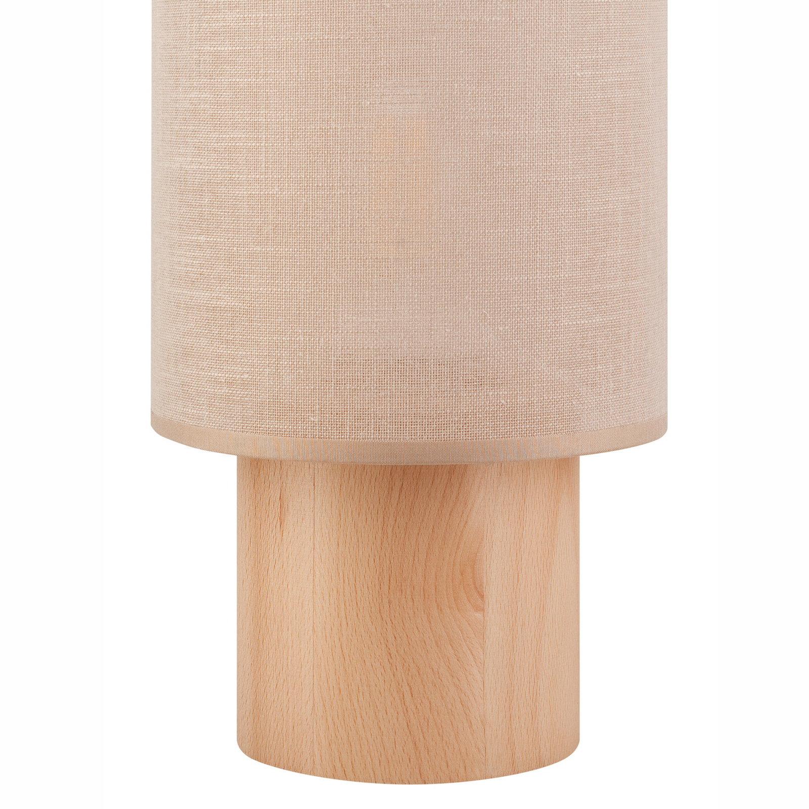 Lampa stołowa Envostar Asolita drewniana podstawa klosz beżowy