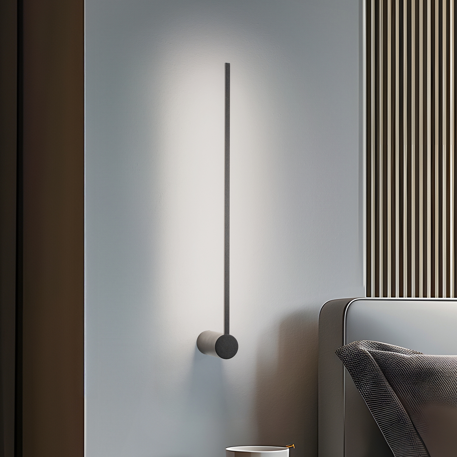 LED wall light Arm M, 65 cm high, black, metal