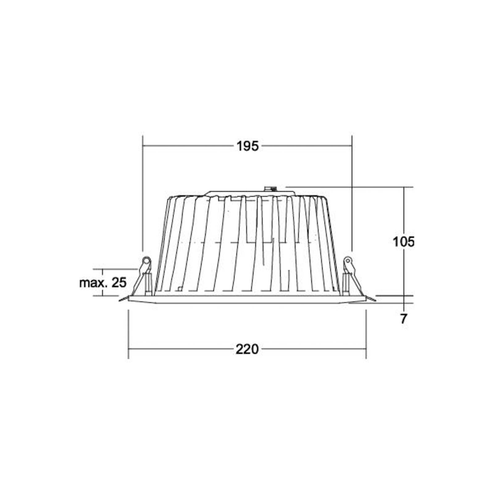 BRUMBERG Downlight LED encastré Lydon Maxi on/off 3.000 K