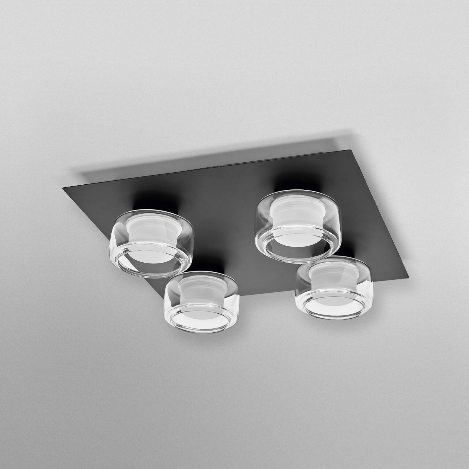 OSRAM LED-Deckenlampe ORBIS FLAME, schwarz, 4-flg., CCT IP44