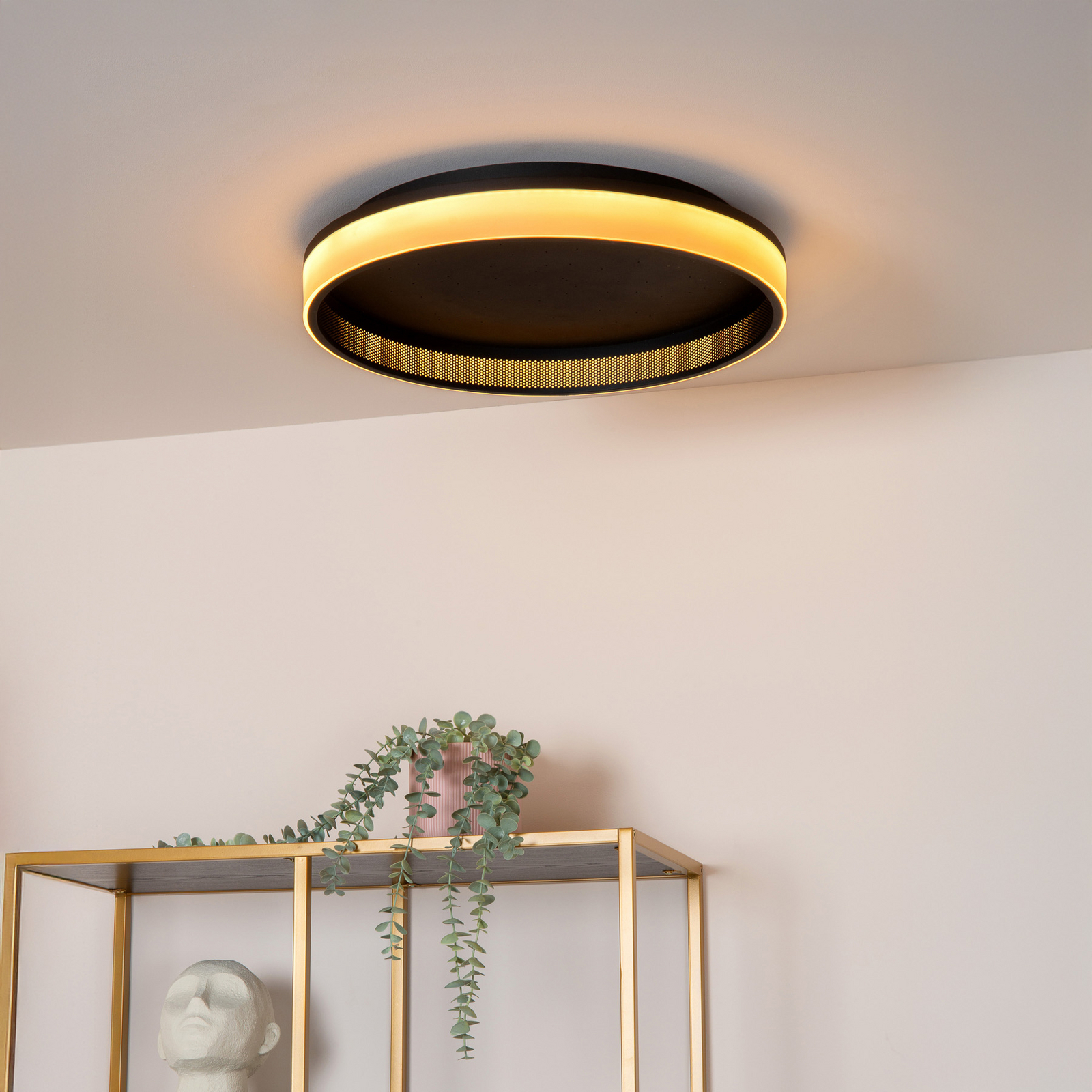 LED-Deckenleuchte ESTREJA, schwarz, Ø 40 cm, CCT, stepdim LED-Deckenleuchte ESTREJA, schwarz, Ø 40 cm, CCT, stepdim