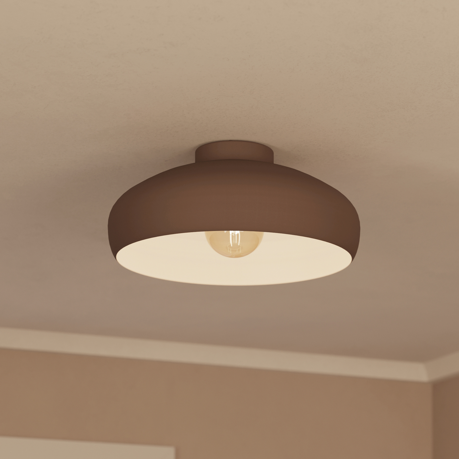 Plafonieră Mogano, Ø40cm, cafeniu